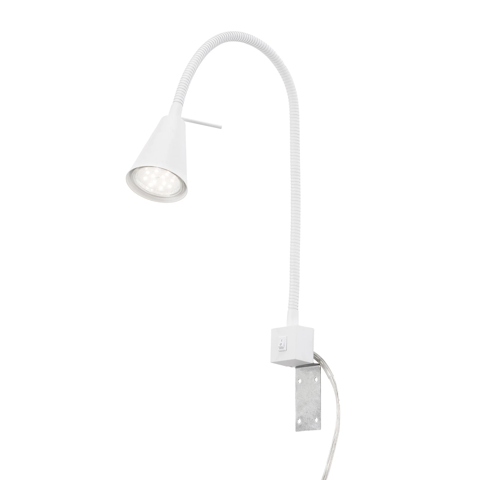 Applique a LED Tuso, bianco, montaggio a letto, metallo