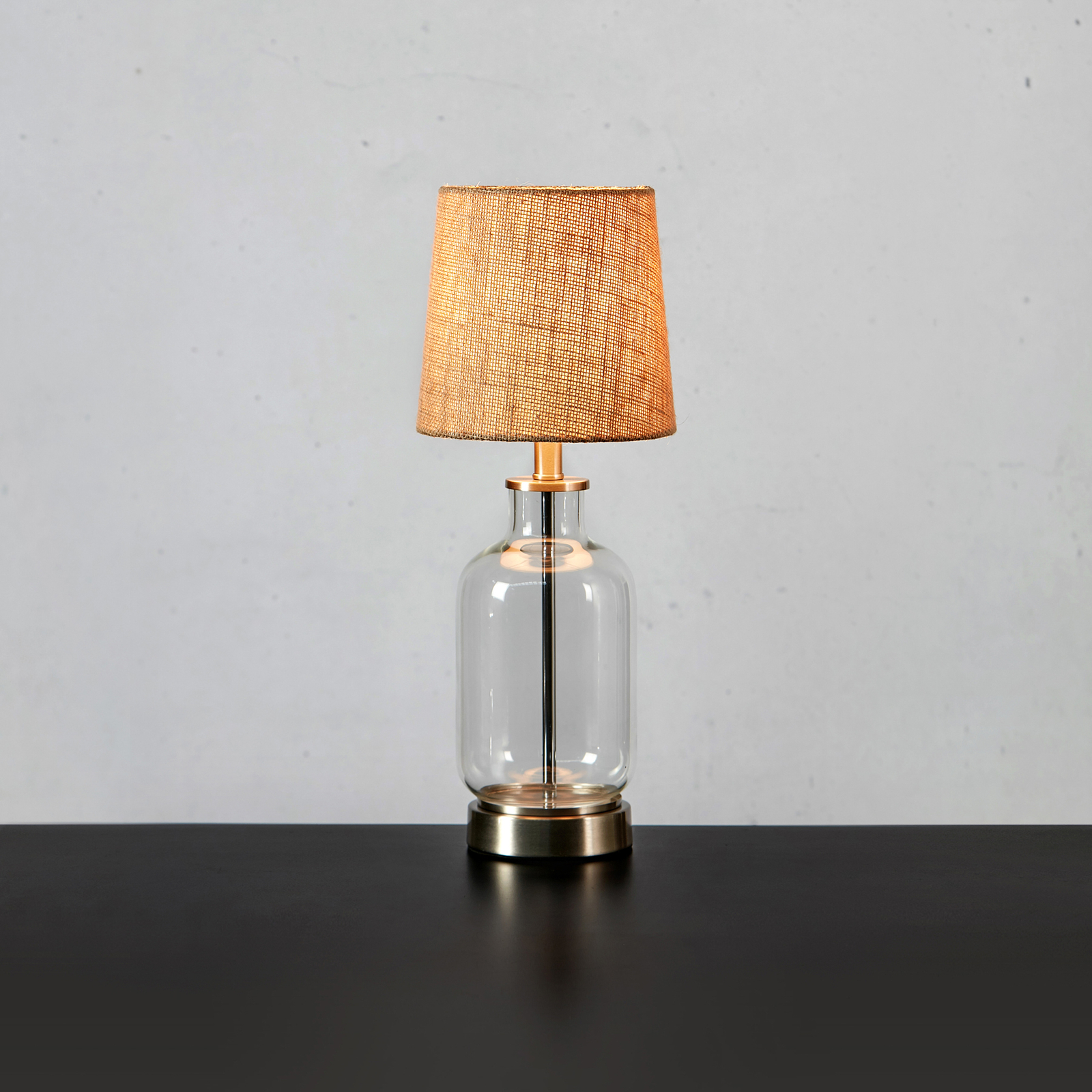 Lampe à poser Costero, transparent/nature, 43 cm