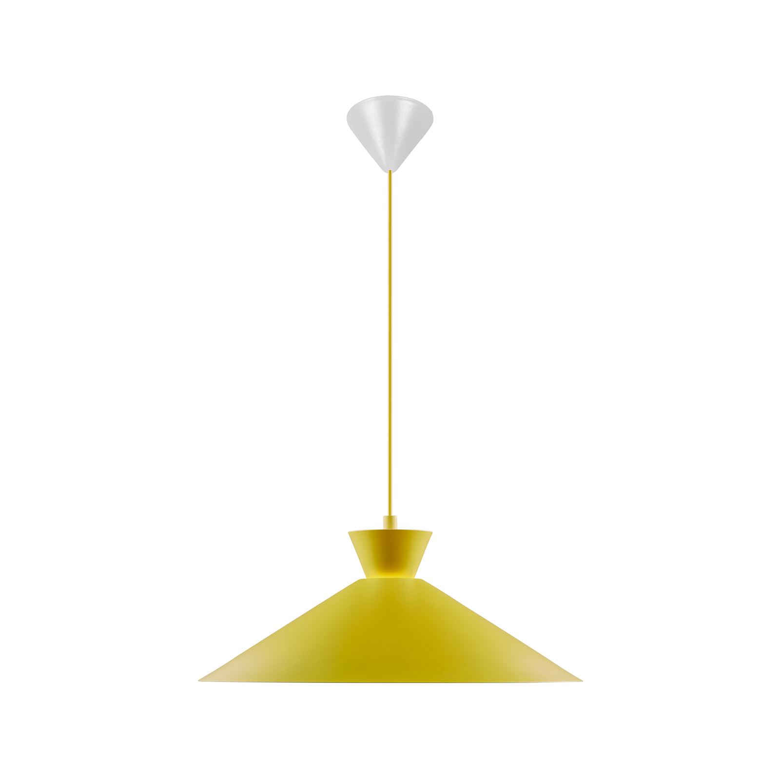 Tárcsás függőlámpa fém ernyővel, sárga, Ø 45 cm