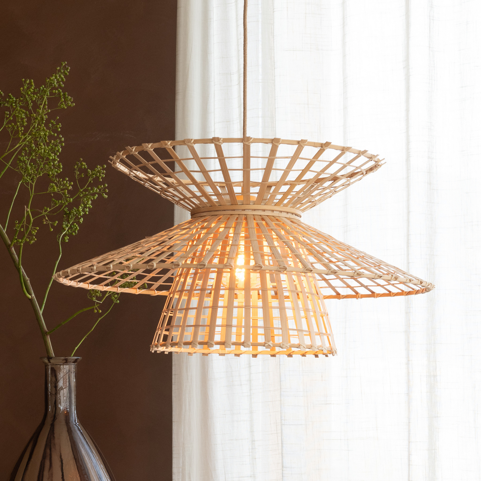 GOOD & MOJO Suspension Machu Picchu, naturel, Ø 57 cm, bambou