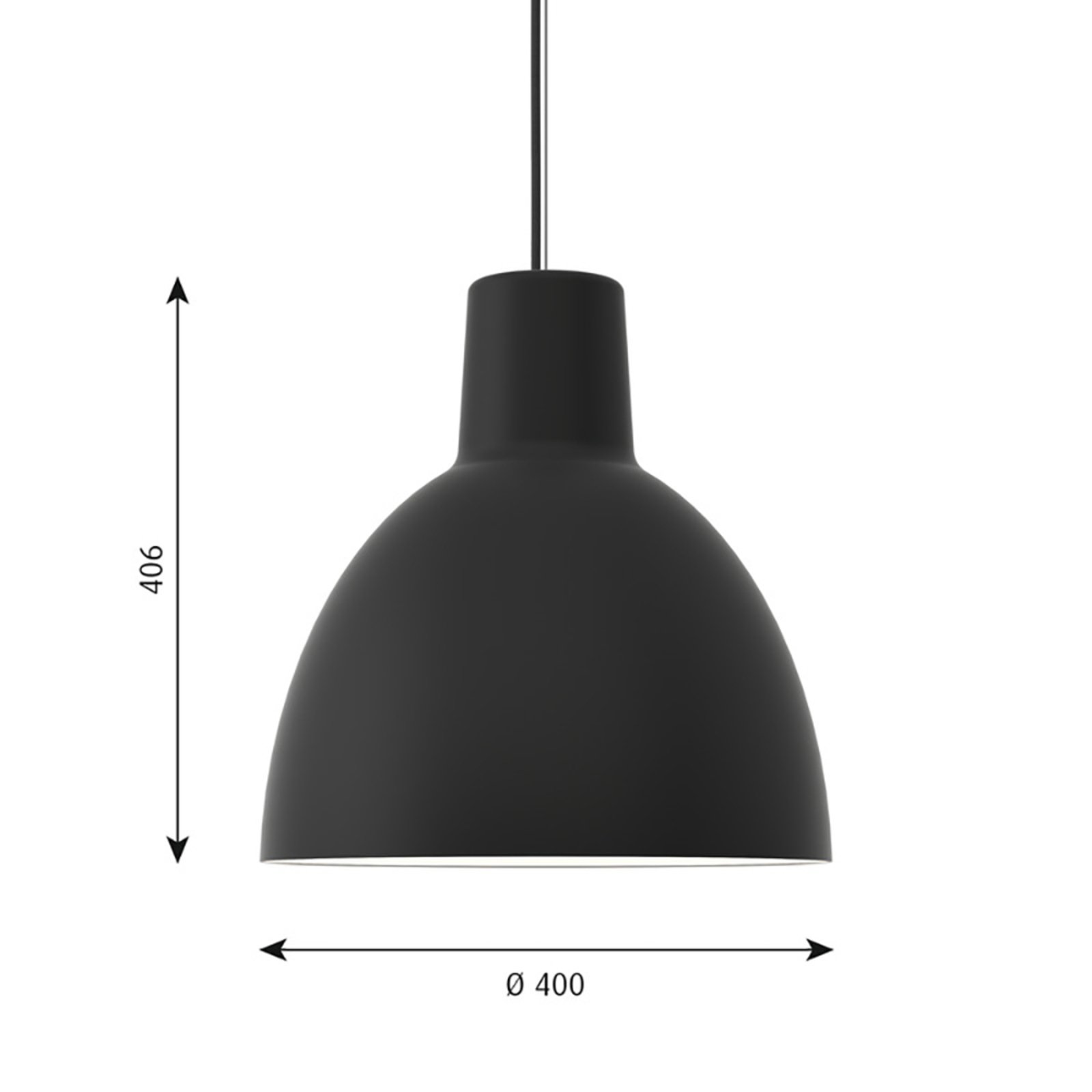 Toldbod 400 Lustră Pendul Black - Louis Poulsen