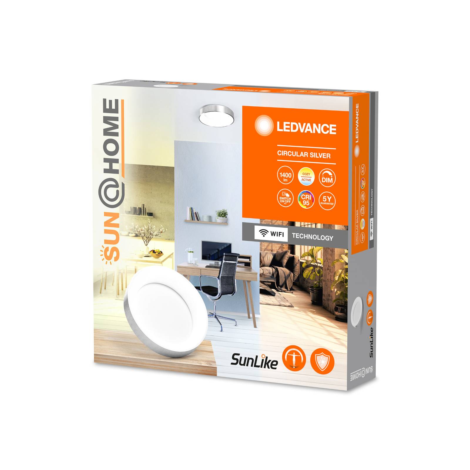 Ledvance Deckenleuchte Sun@Home Smart+ Rund Silber Ø 45 cm günstig online kaufen