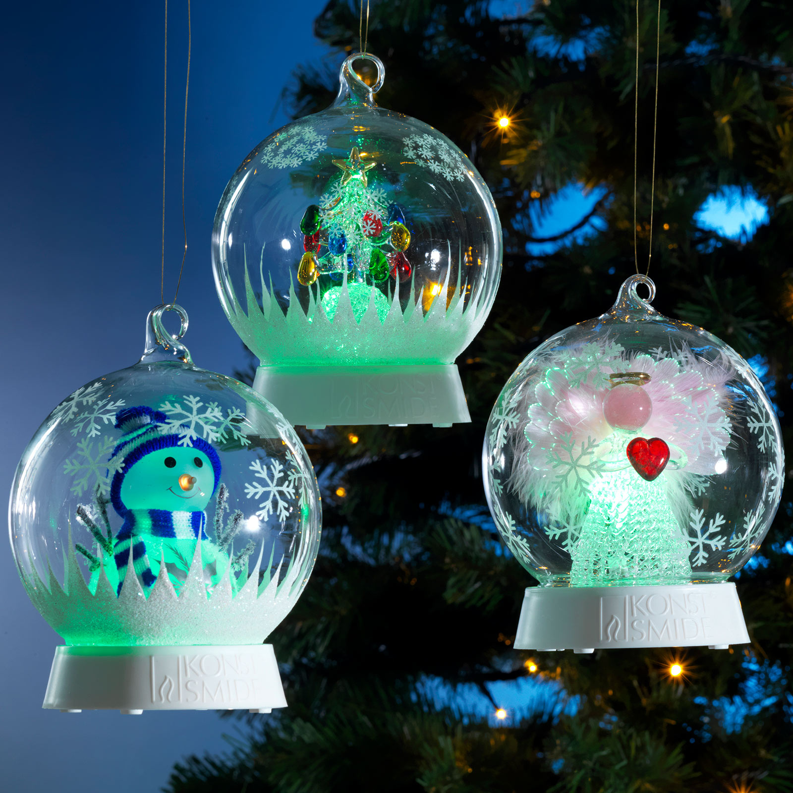 LED dekoratīvā gaismas stikla bumba sniegavīrs
