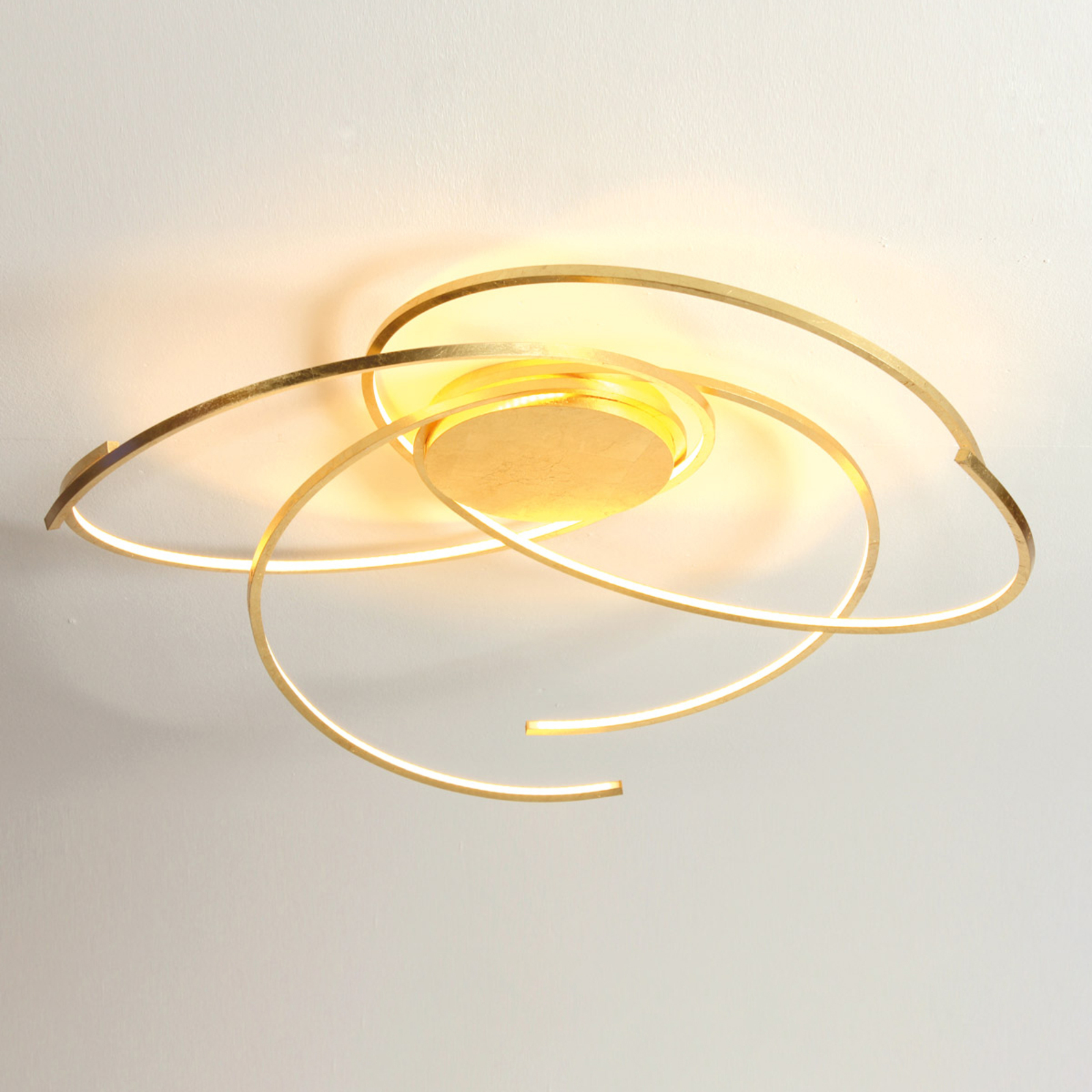 Escale Space - LED-taklampa, 80 cm, bladguld