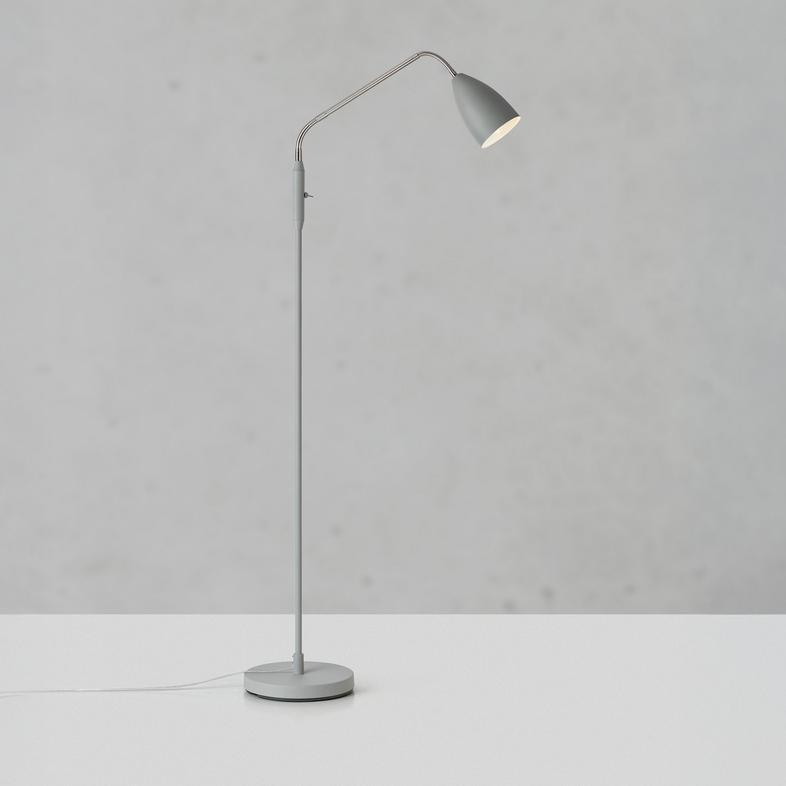 Markslöjd LED floor lamp Patro, grey, metal, dimmable