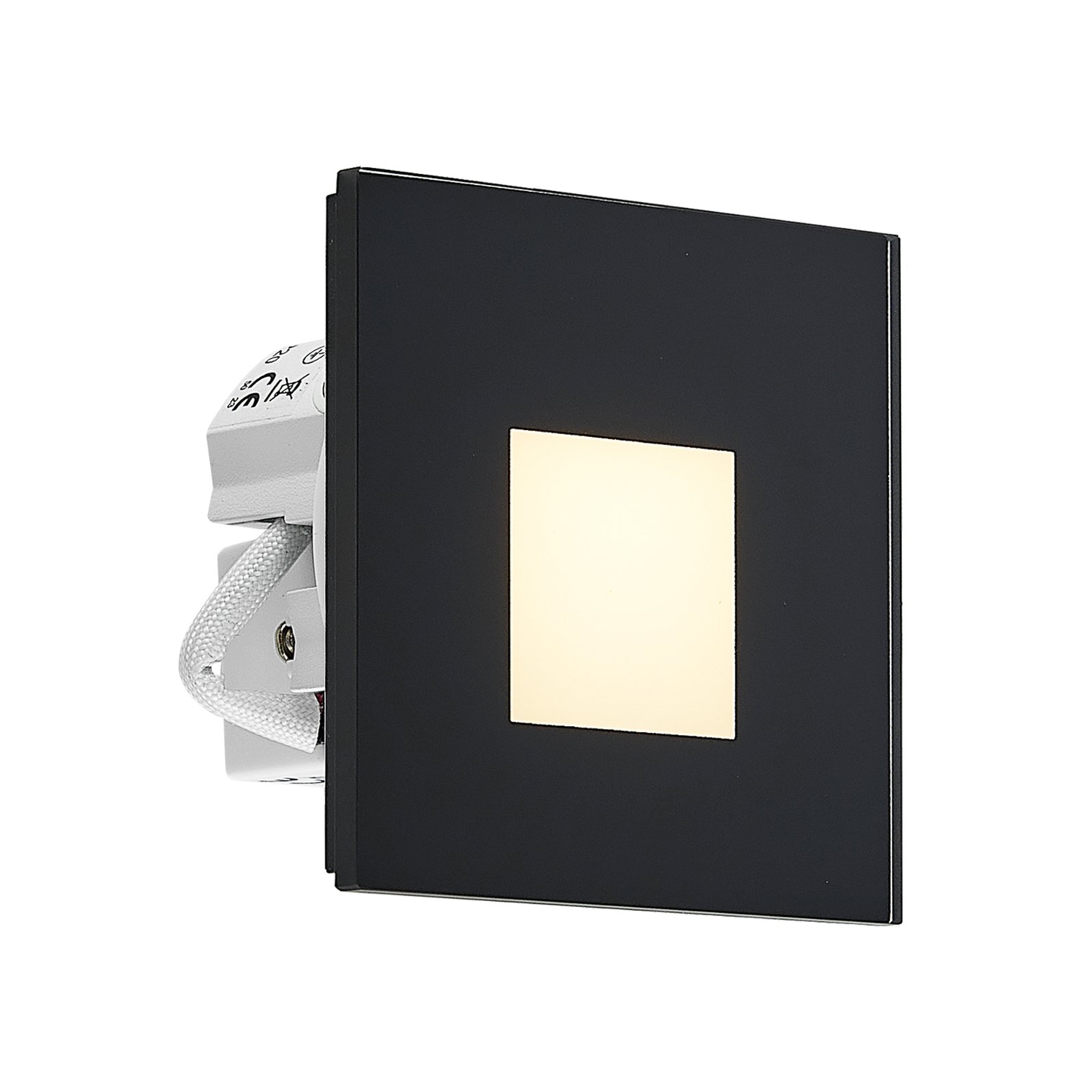 Molto Luce lampe encastrable LED Wall R68 Glass IP44 SQ, noir