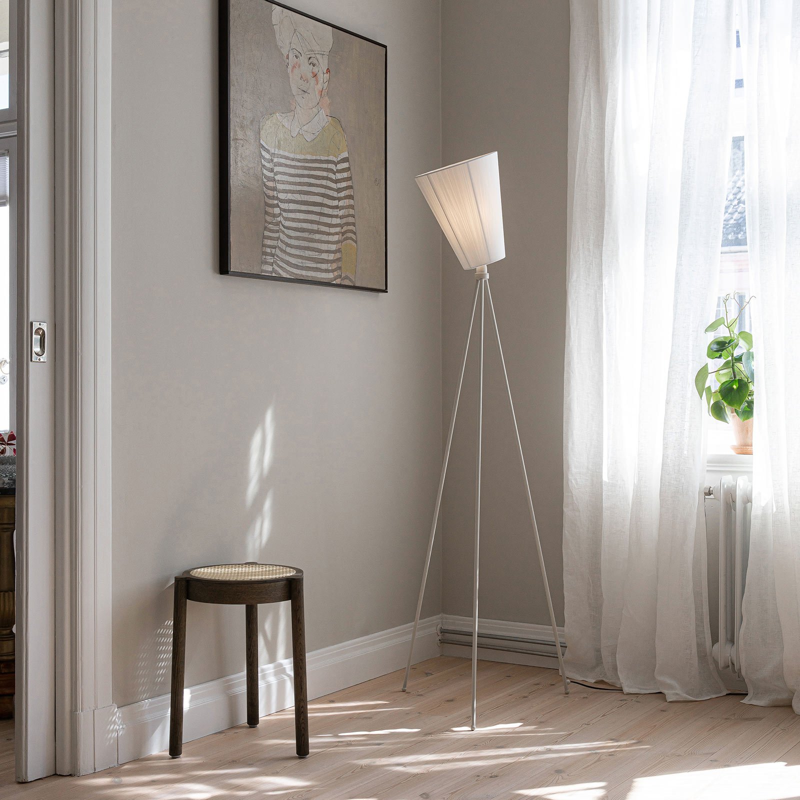 Oslo Wood Lampadaire Blanc/Blanc - Northern