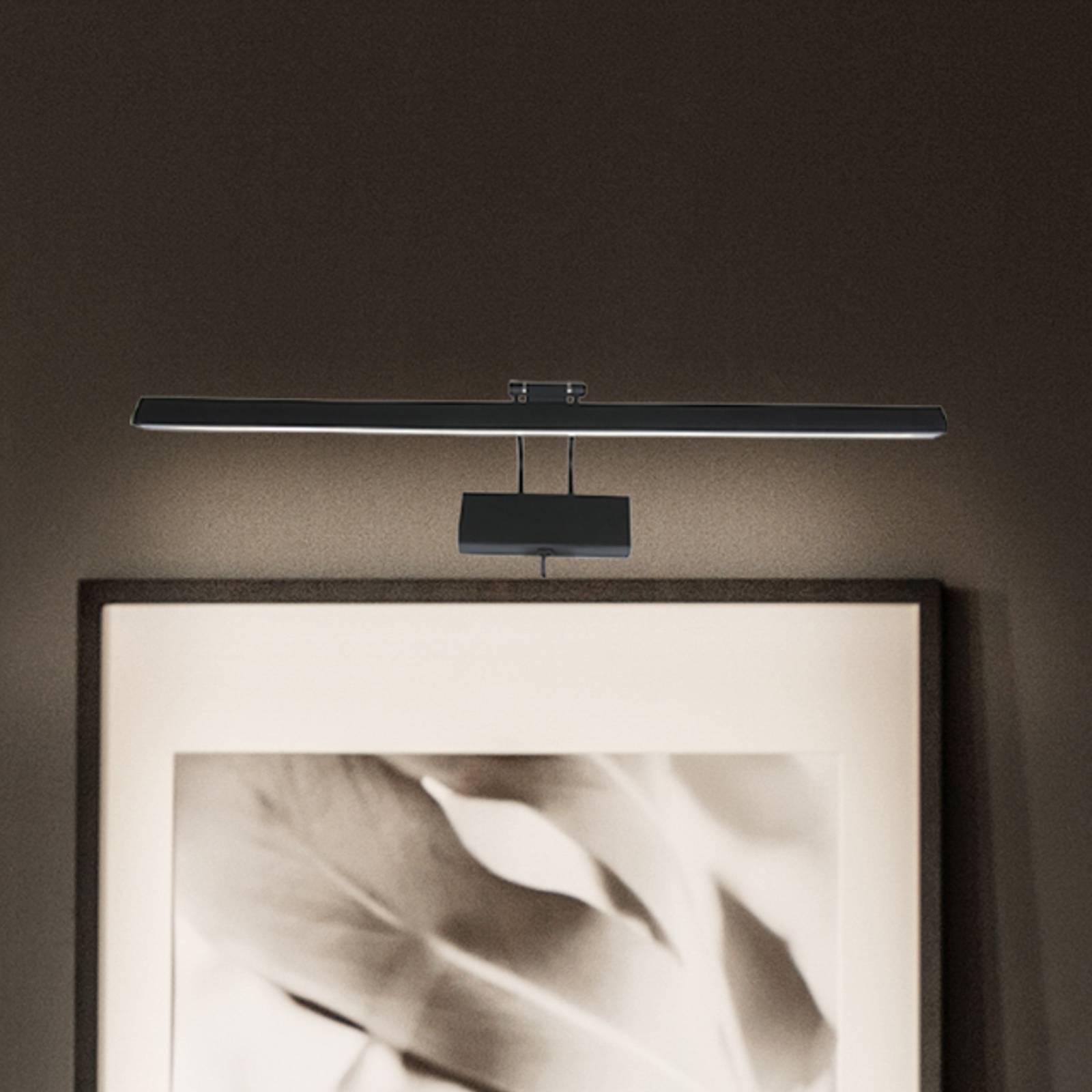 Steinhauer Applique murale LED Litho, noire, en métal, CCT, largeur 60 cm