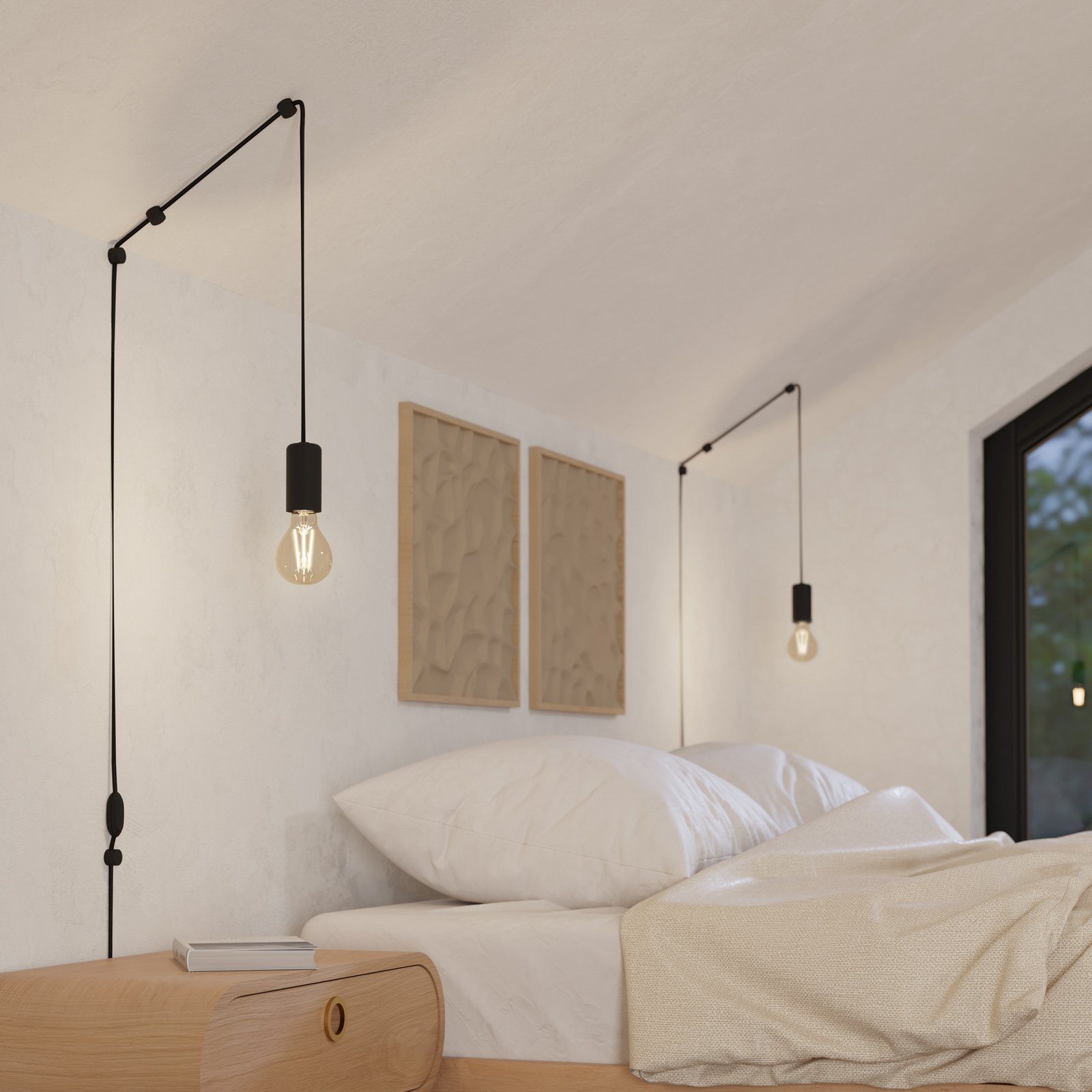 Hängeleuchte Pinetina, Ausladung 40 cm, schwarz, Stecker