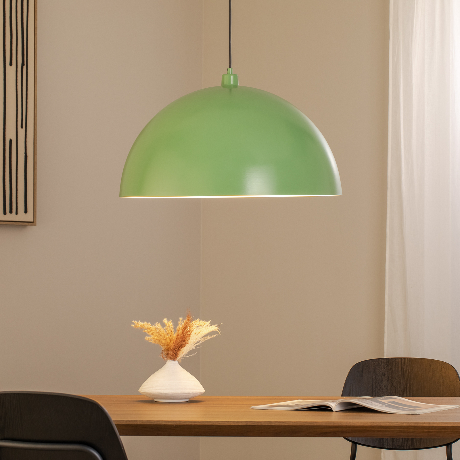 Viseća svjetiljka Kure, mint zelena, metalna, Ø 60 cm, E27