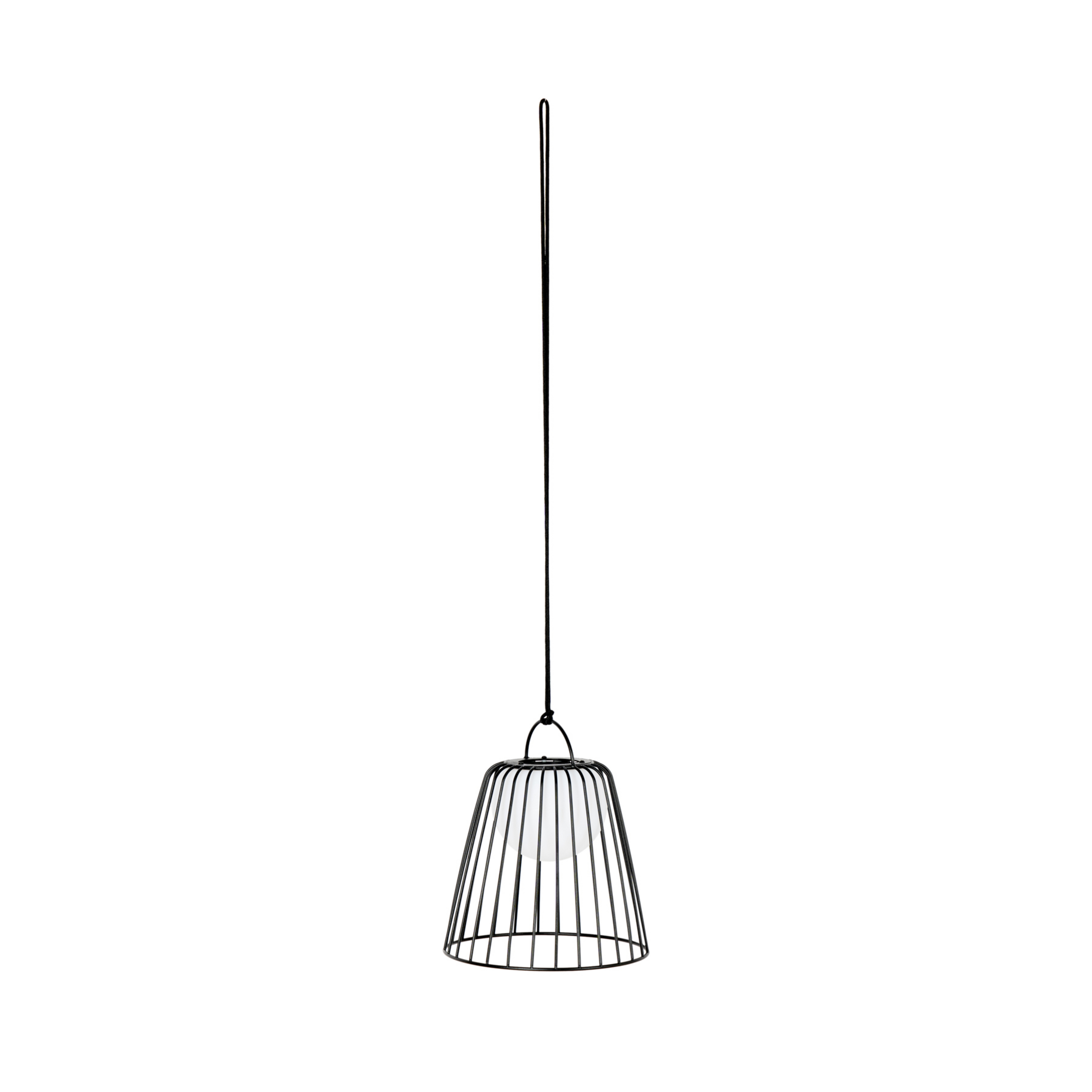 Levino LED-Akku-Außenhängeleuchte, schwarz, Metall - Lindby