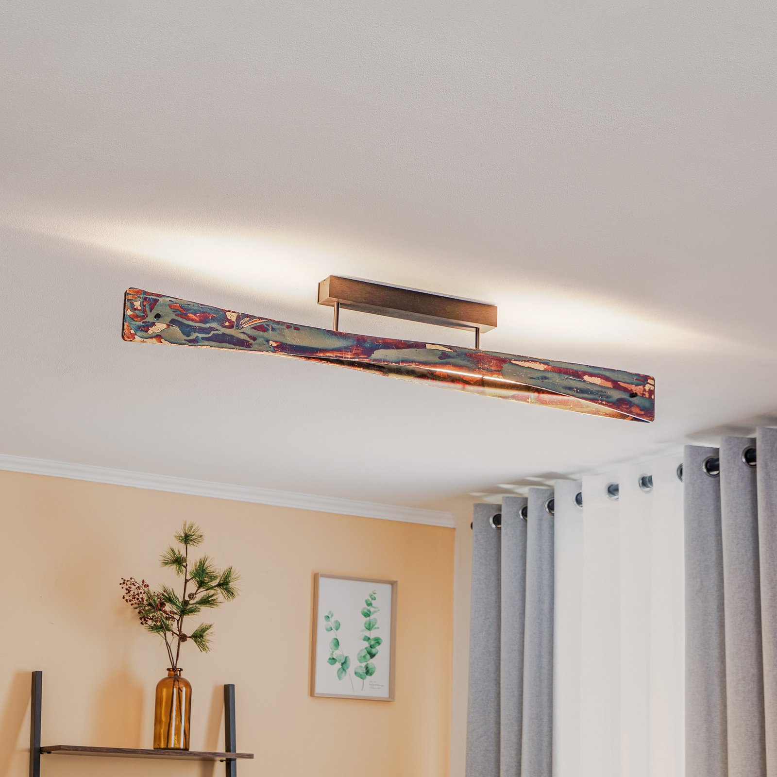 Candeeiro de teto Quitani Baloria LED colorido/oxidado