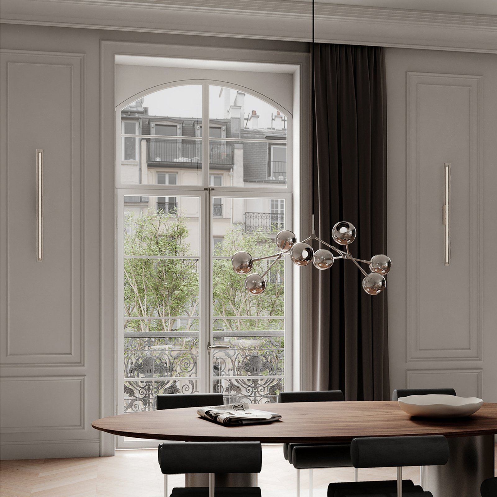 Frame LED wandlamp, 100 cm, chroom, dimbaar - 101 Copenhagen