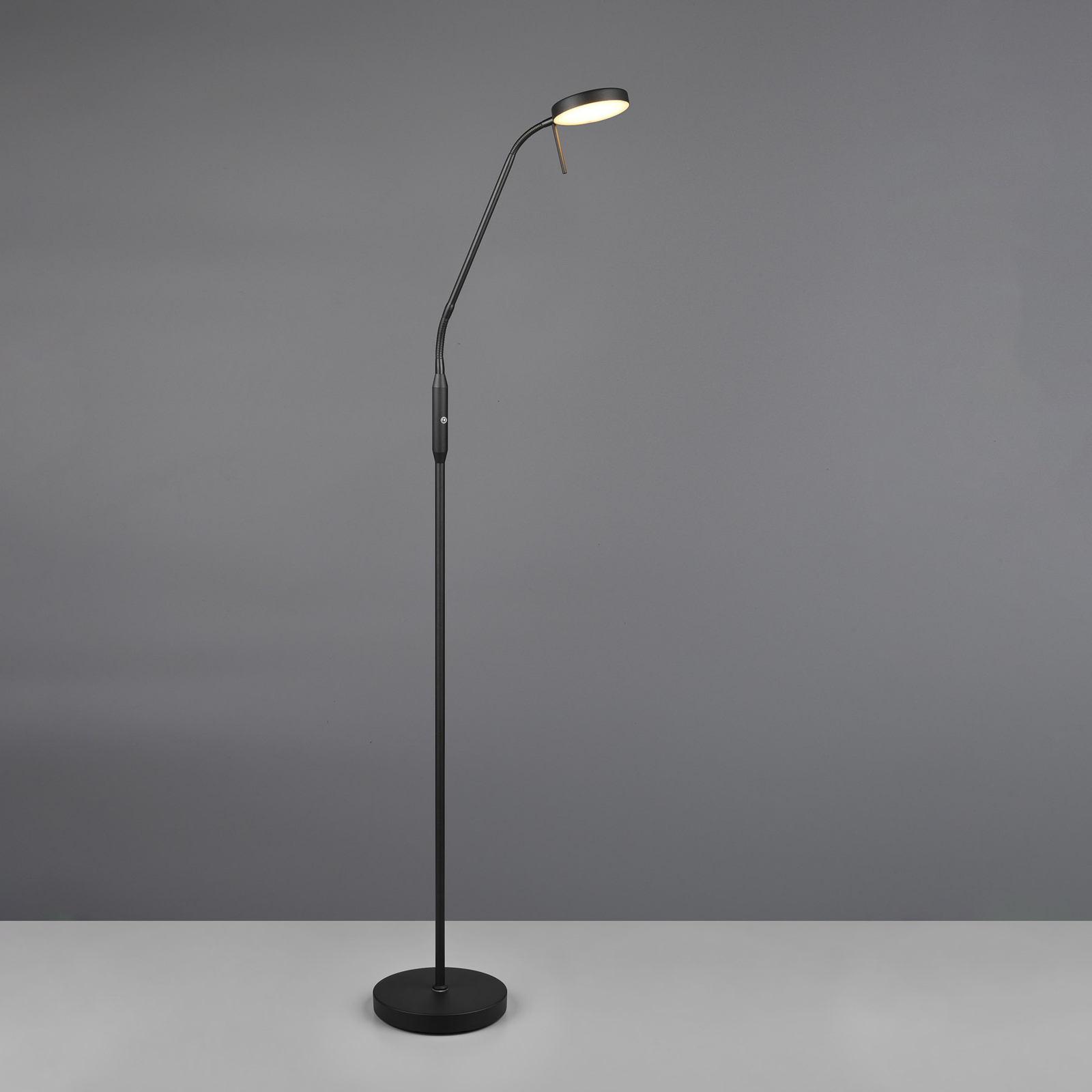 Oppladbar LED-gulvlampe Moreno, matt svart, CCT, dimbar