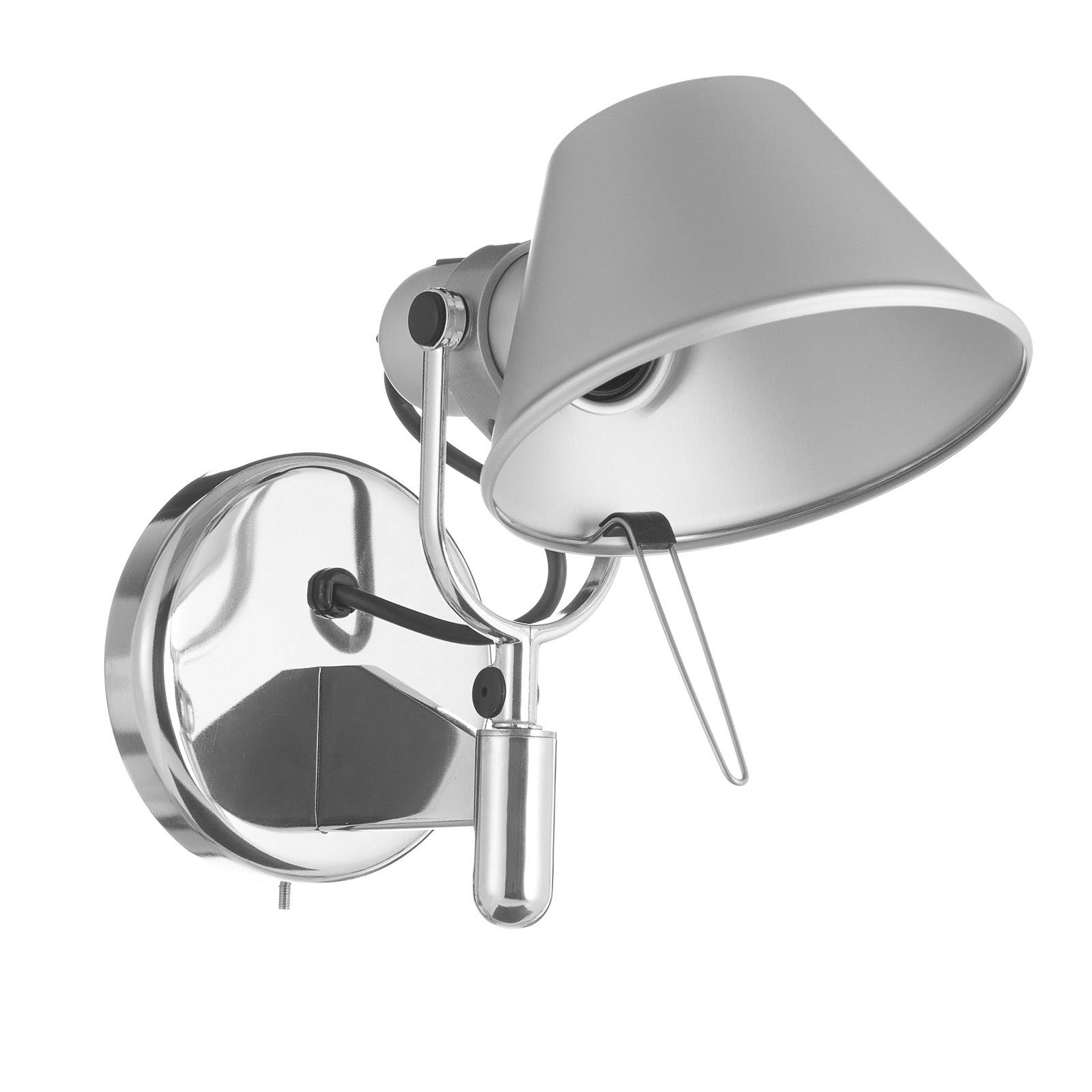 Tolomeo faretto orientabile parete e27 70w halo mit interrutor auf - aus 100w aluminium a029250
