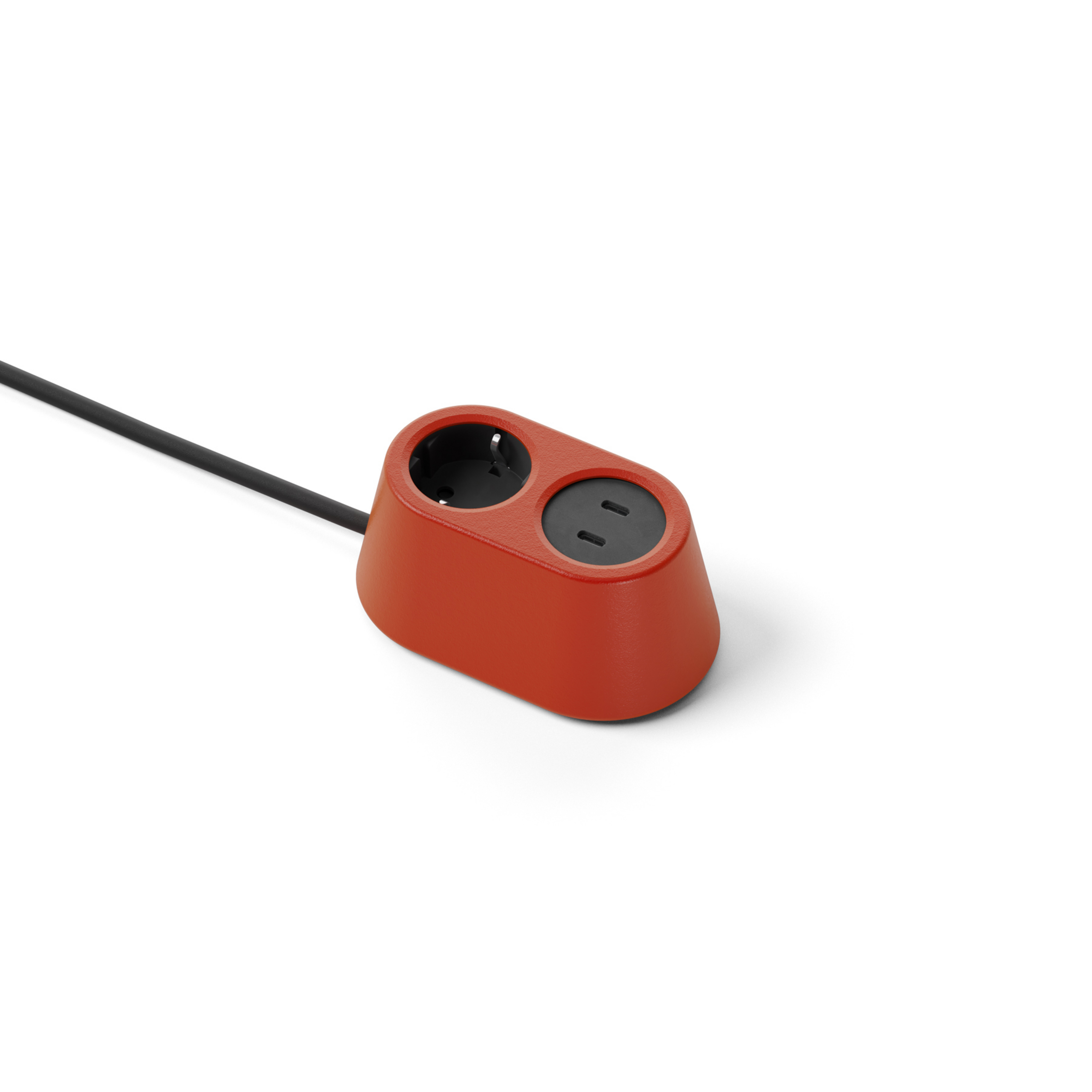 Prise NOMAD BLOCK rouge clair 1xType F, USB - Forming Function