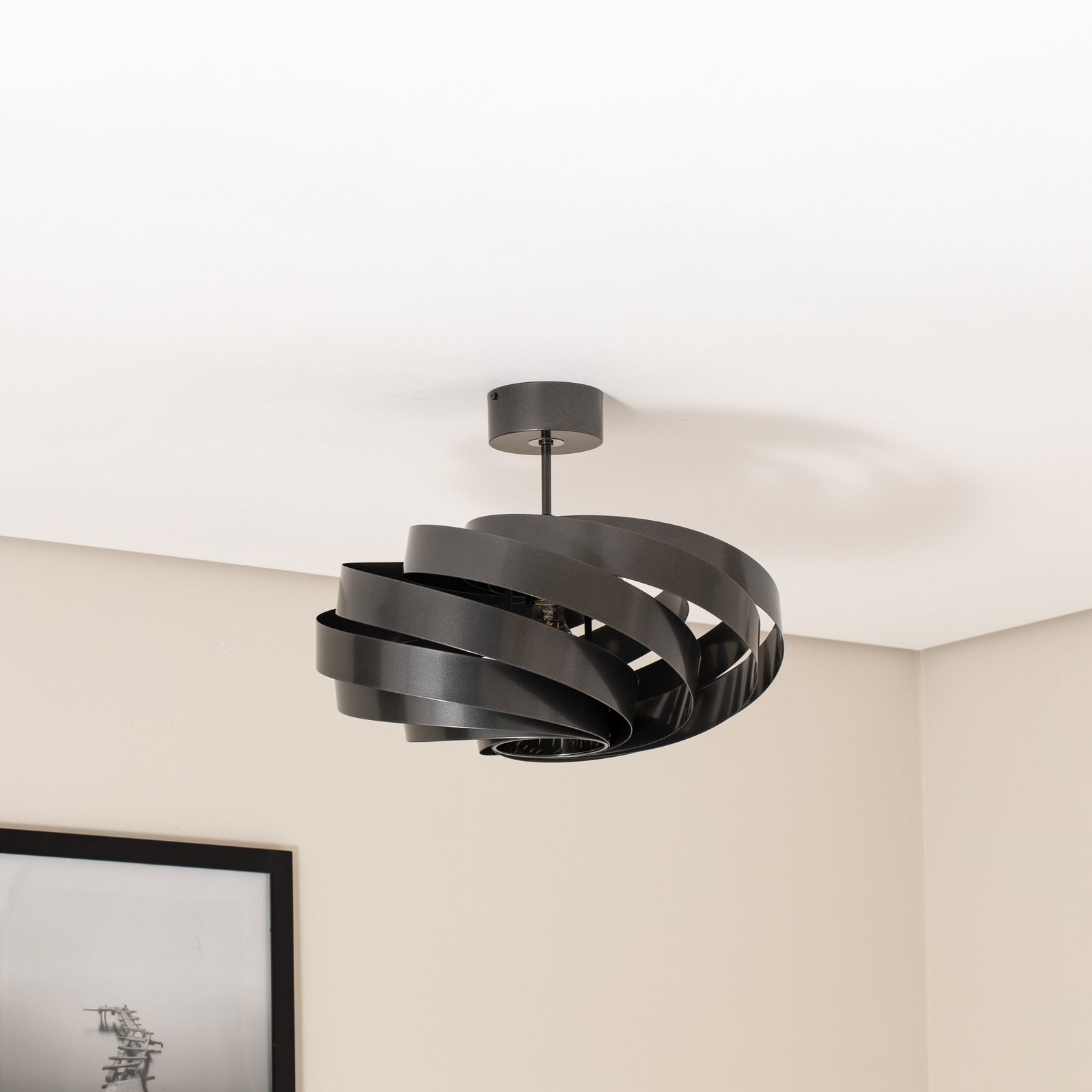 Plafonnier Vento, anthracite, Ø 50 cm