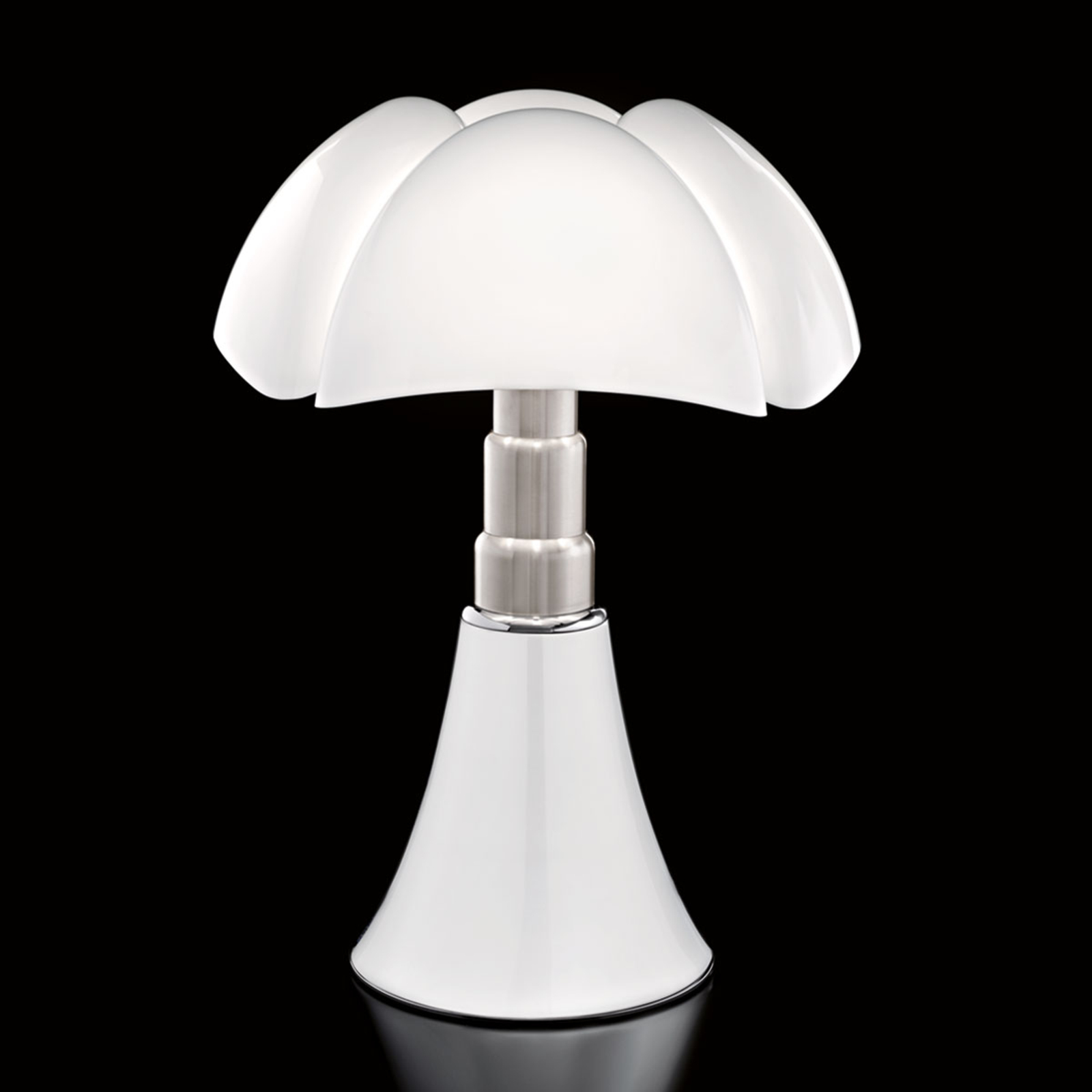 In hoogte verstelbare tafellamp PIPISTRELLO, wit