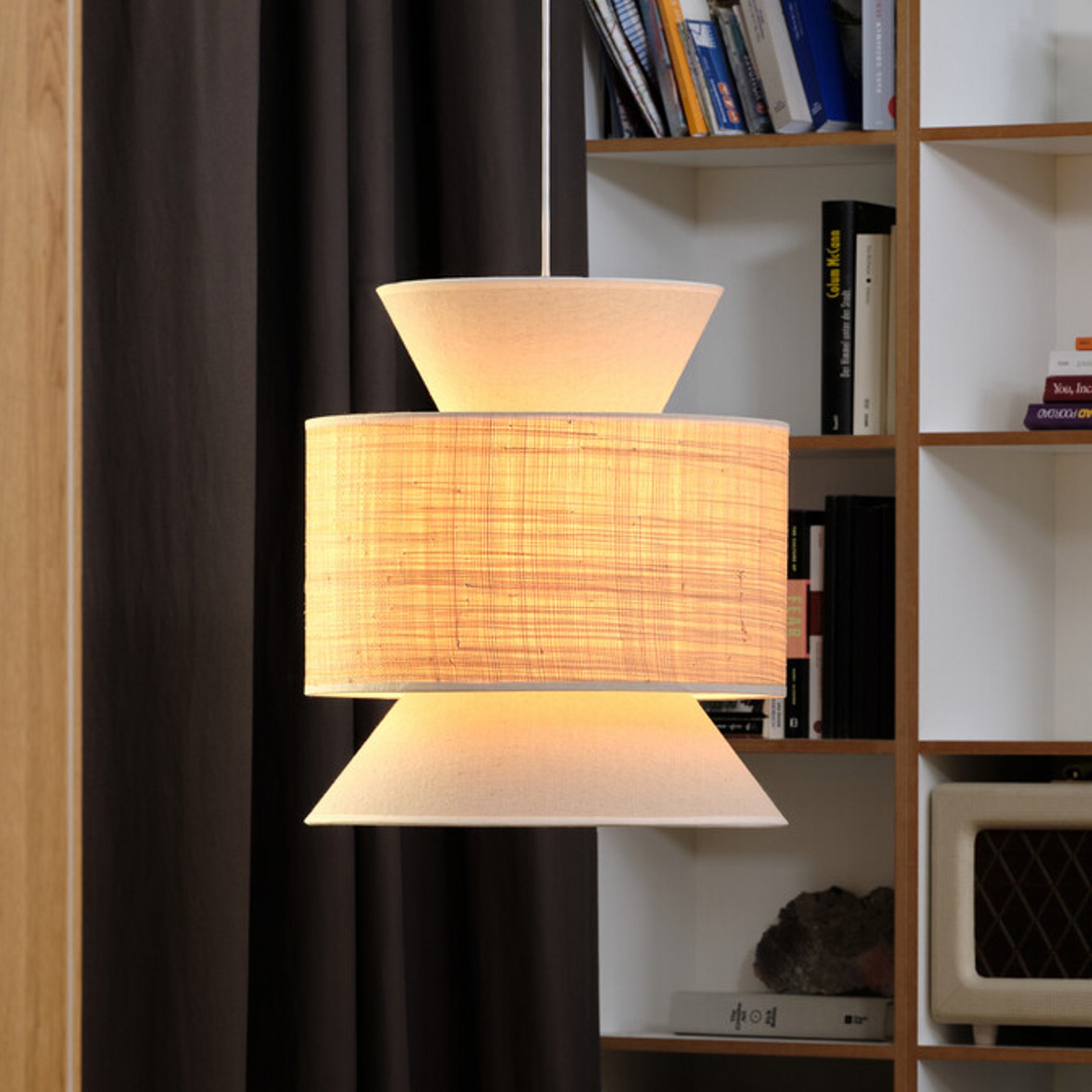 OSRAM viseča svetilka Decor Wrap Cone, bež, rafia, lan, E27