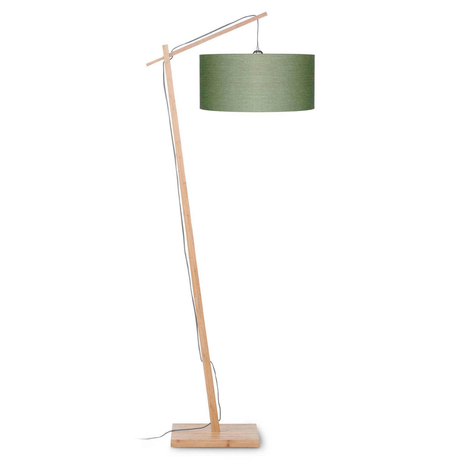 Andes állólámpa zöld búrával és bambusz szerkezettel - Good&Mojo