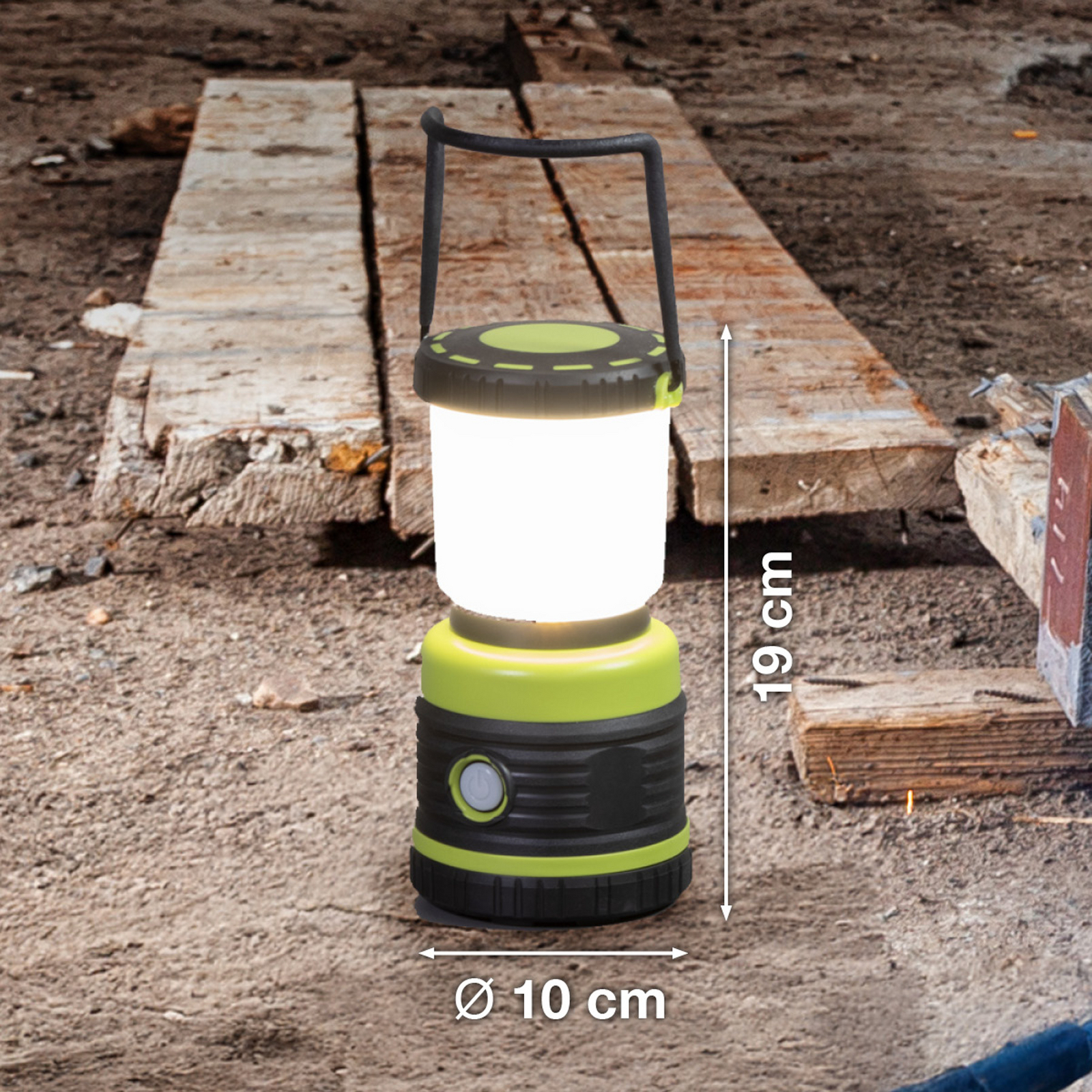 LED rechargeable outdoor lamp 850944 black/green Height 19 cm Plastic