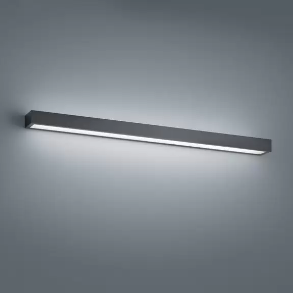 Lampenwelt Helestra Theia LED-Wandleuchte, matt schwarz 90 cm