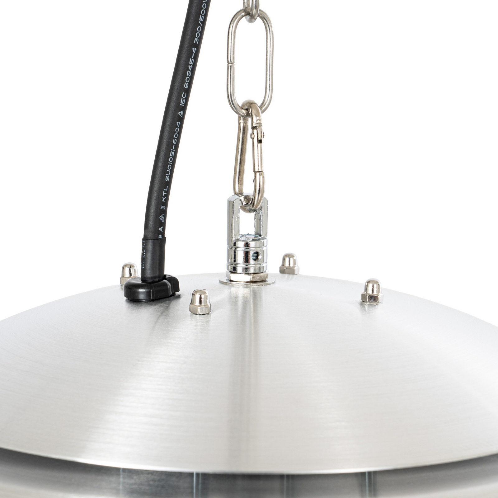 Lucande Theriona hangende terrasverwarmer, zilver, Ø 42 cm, IP24