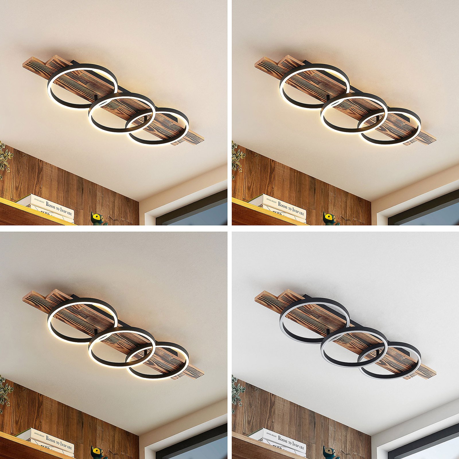 Sentoa LED Plafondlamp L100 Light Wood/Black - Lindby