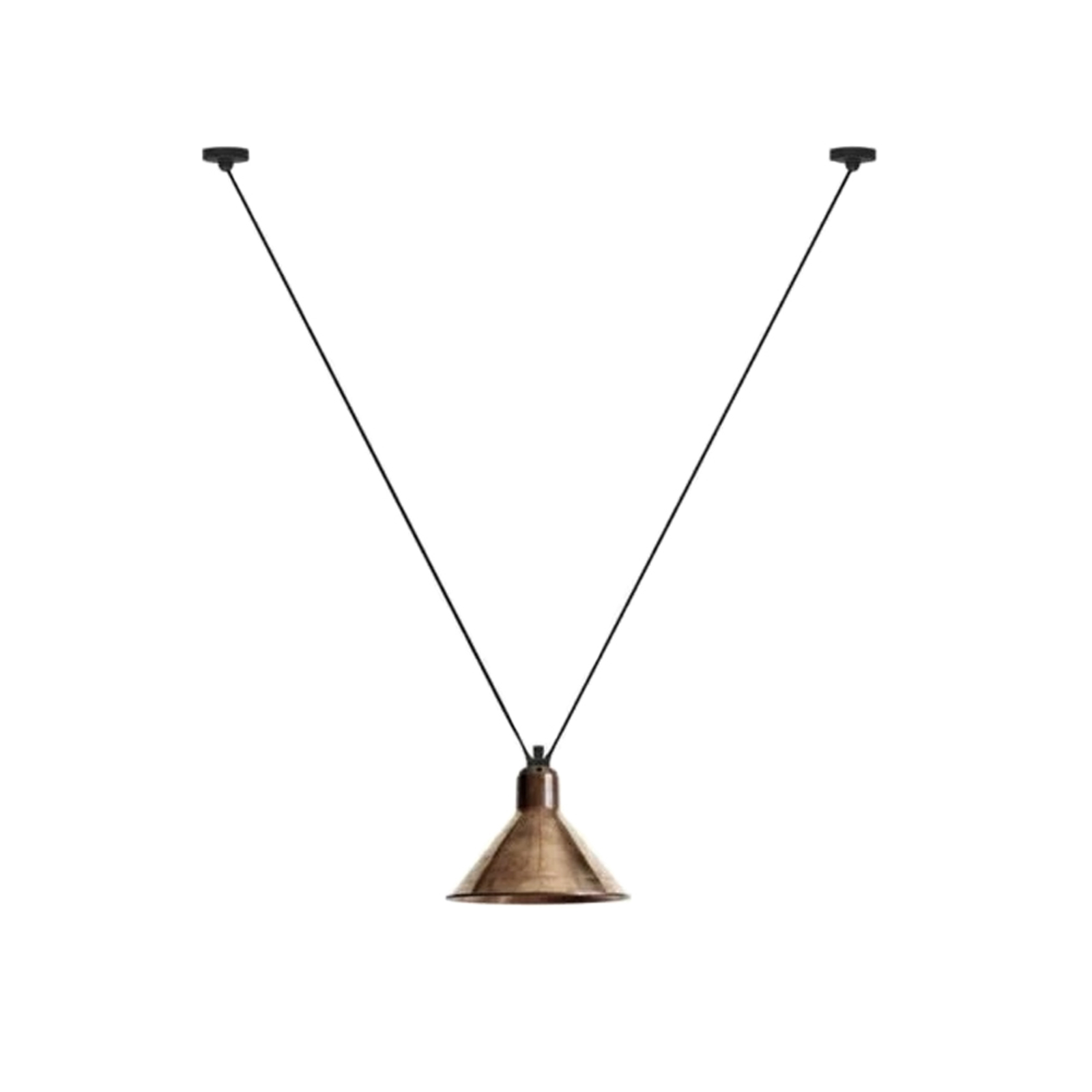 323 L Závěsná Lampa Conical Raw Copper - Lampe Gras