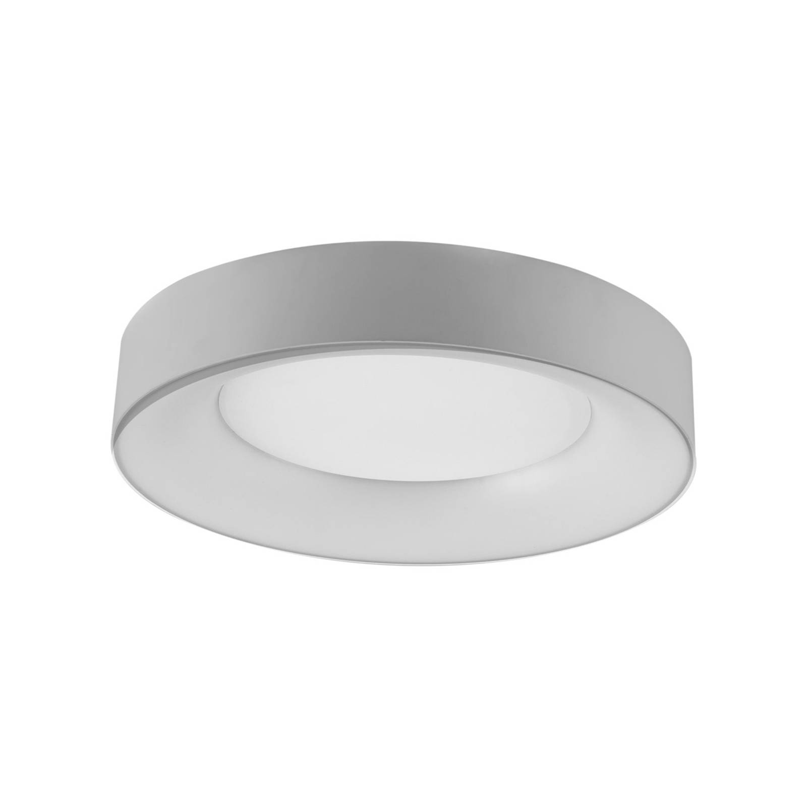 evn - lampa sufitowa led sauro, ? 40 cm, srebrna, do przedpokoju, tworzywo sztuczne, 25w, wys. 7.1 cm