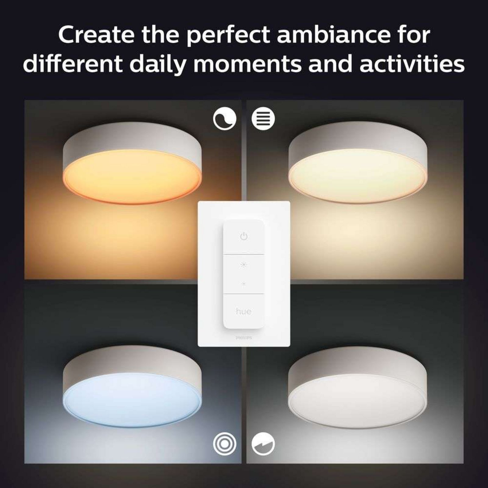 Hue Enrave XL Plafonieră White Amb. White - Philips Hue