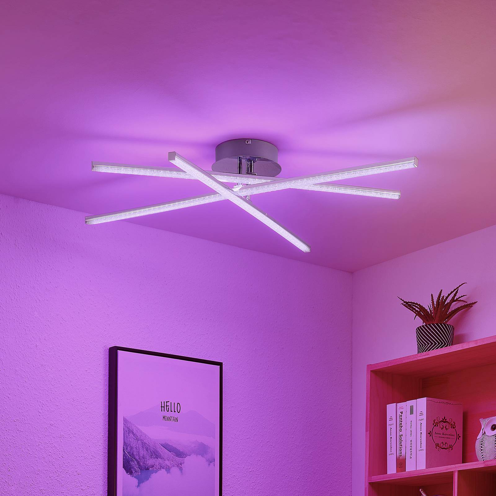 Lindby Neele LED-Deckenleuchte, RGB-Farbwechsel