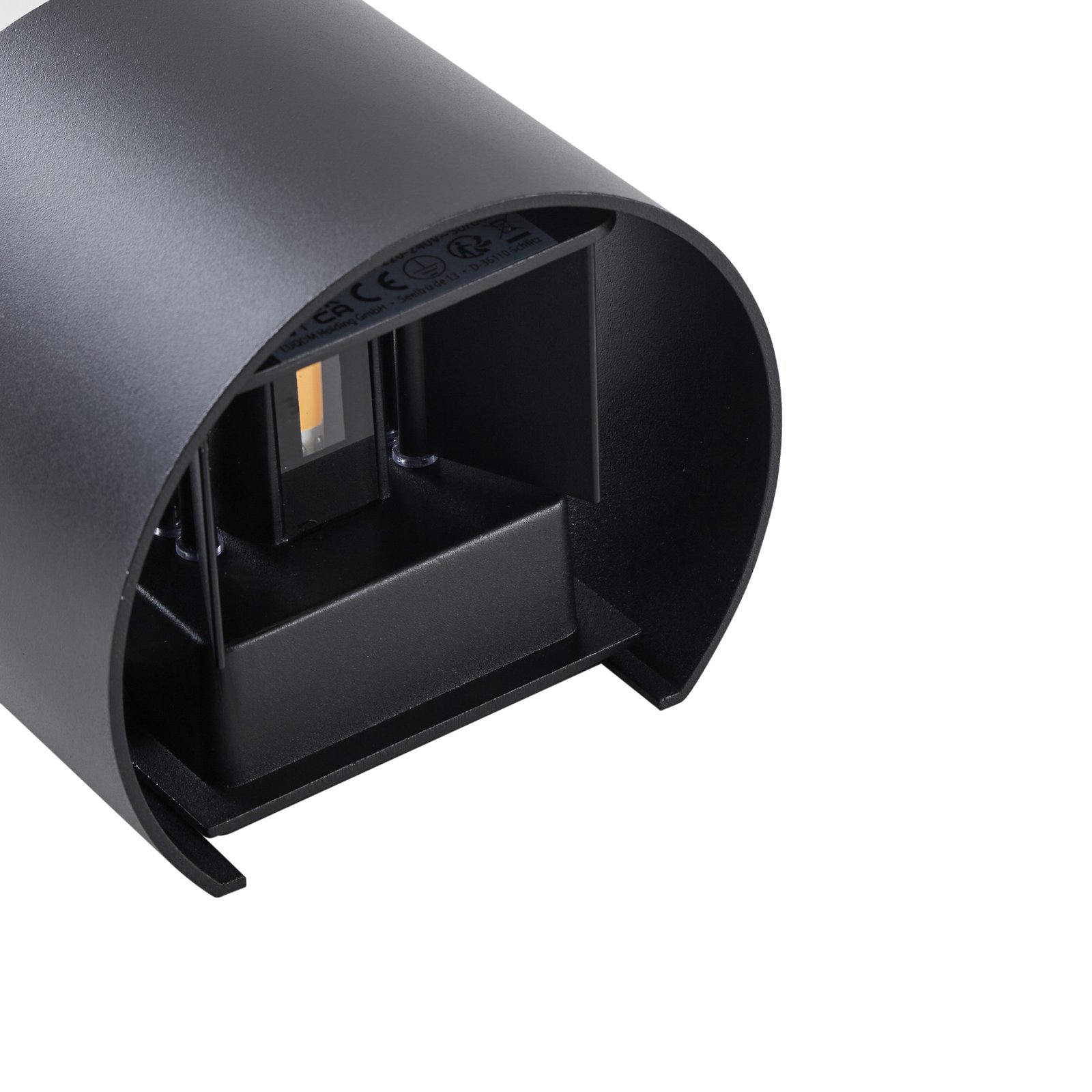 Nivar Round LED Buiten Wandlamp Black - Lindby