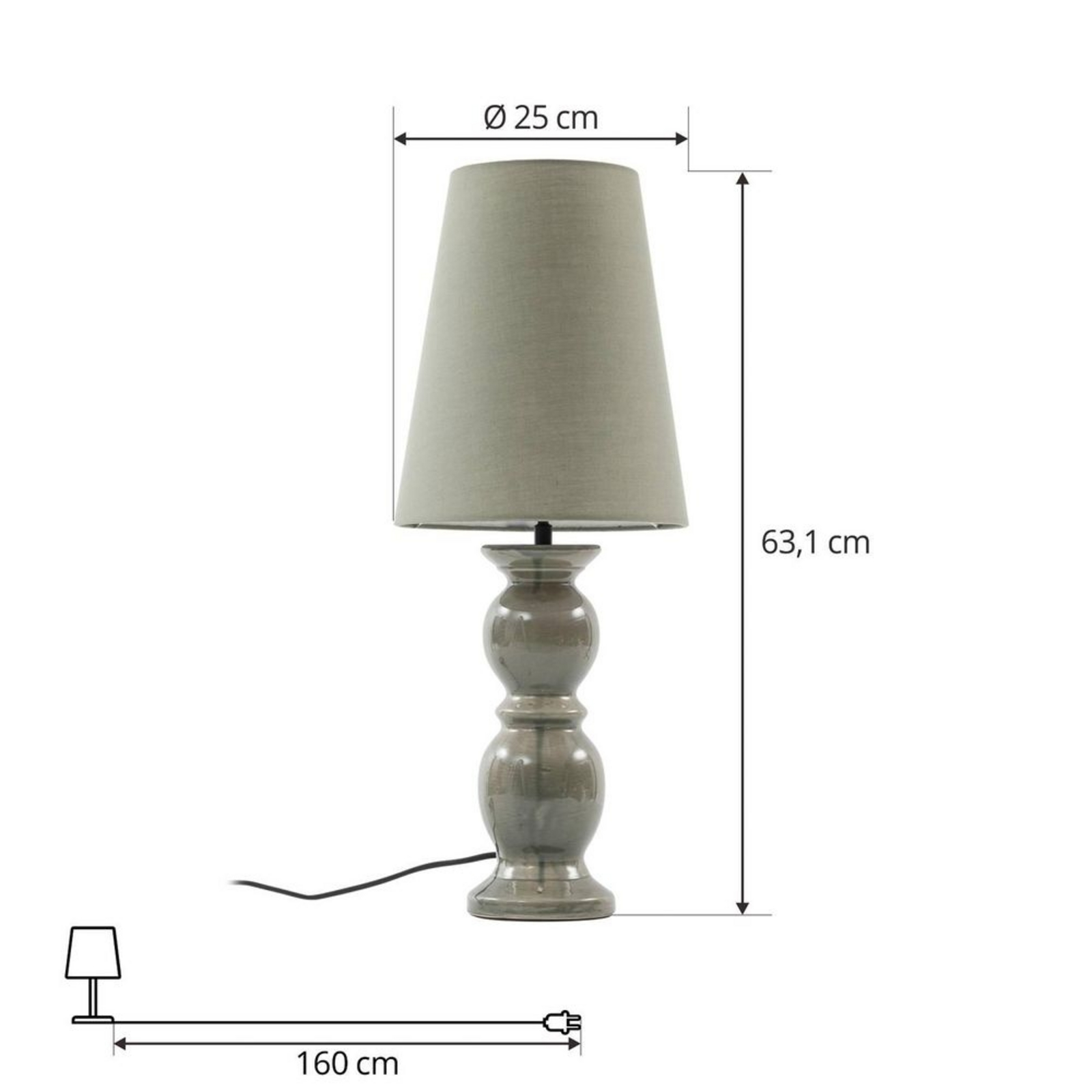 Lyndorin Stolní lampa Zelená - Lucande