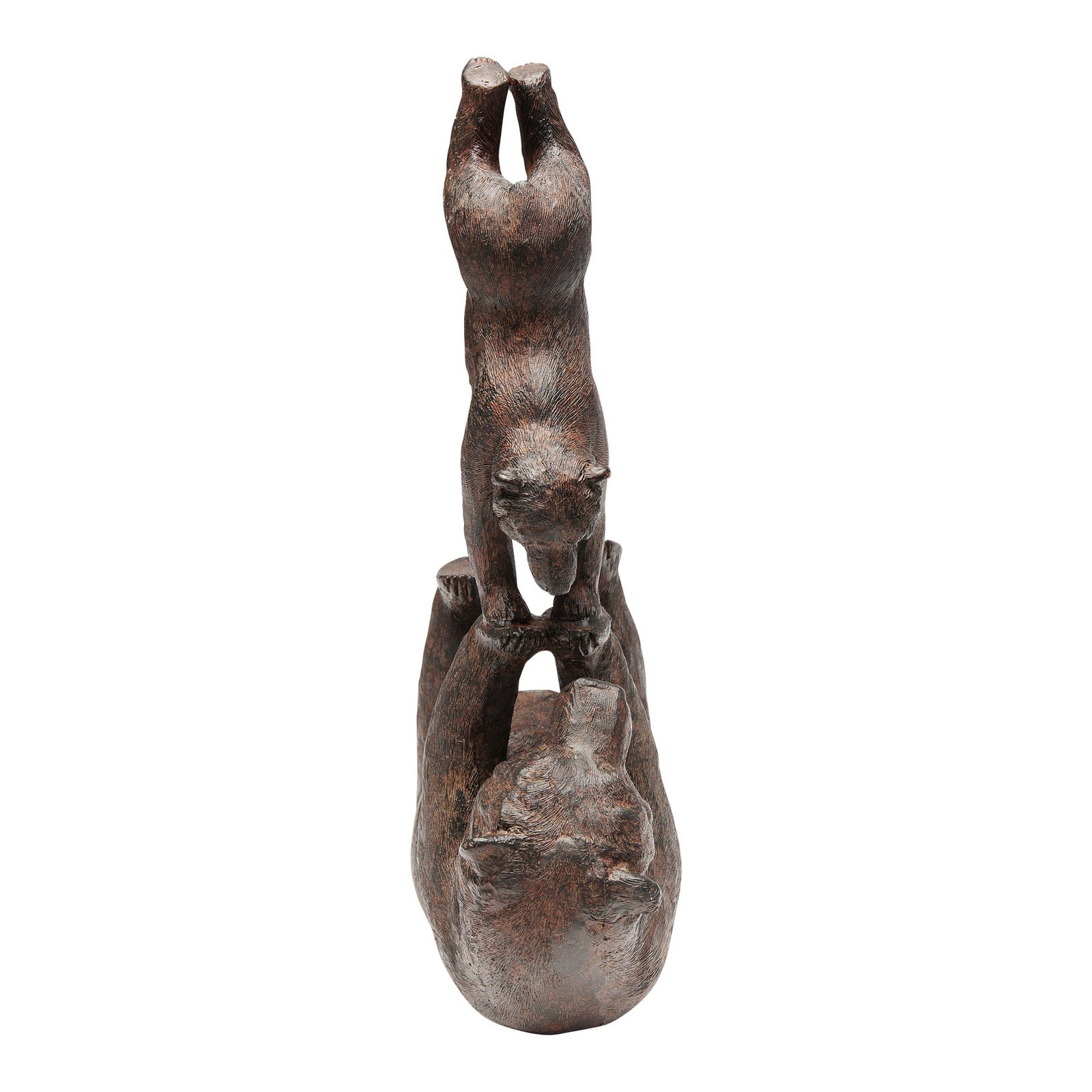 KARE decoratief figuur Artistieke beren handstand, polyresin, bruin