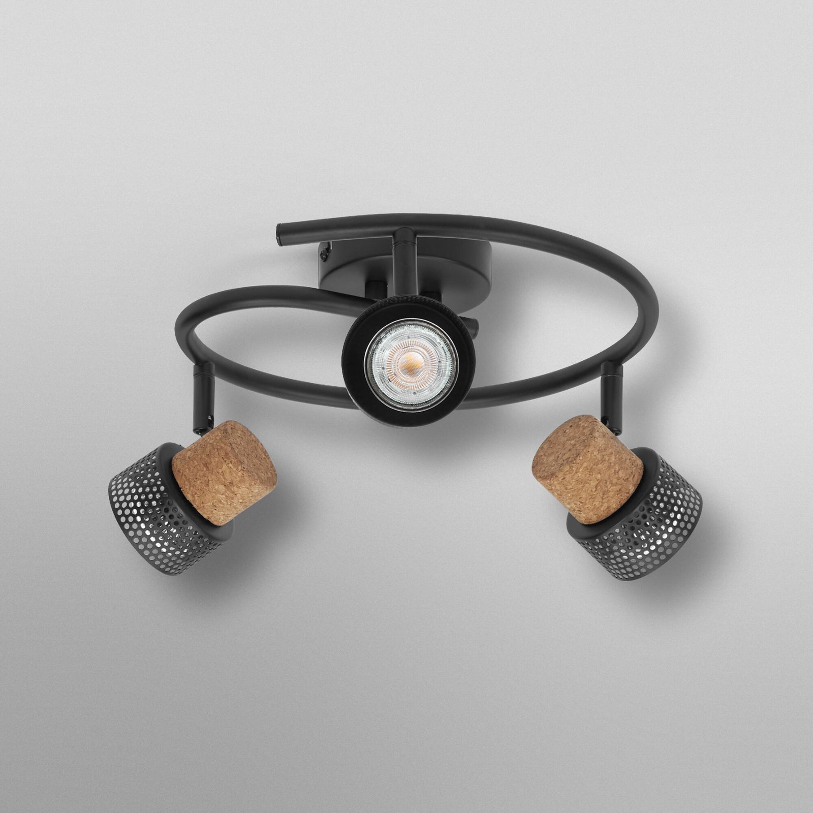 OSRAM Deckenstrahler CORK SPIRAL schwarz 3-Spot GU10-LED 927