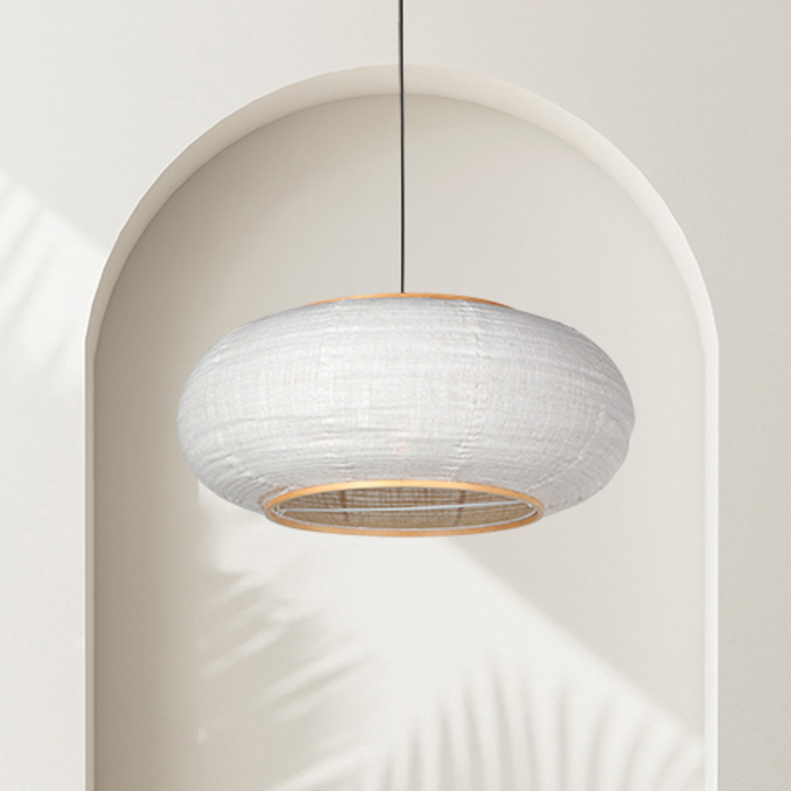 Steinhauer Lampă suspendată Sparkled Light negru/in gri Ø 60 cm - Camera de zi / sufragerie - negru gri deschis - Țesătură / Textil