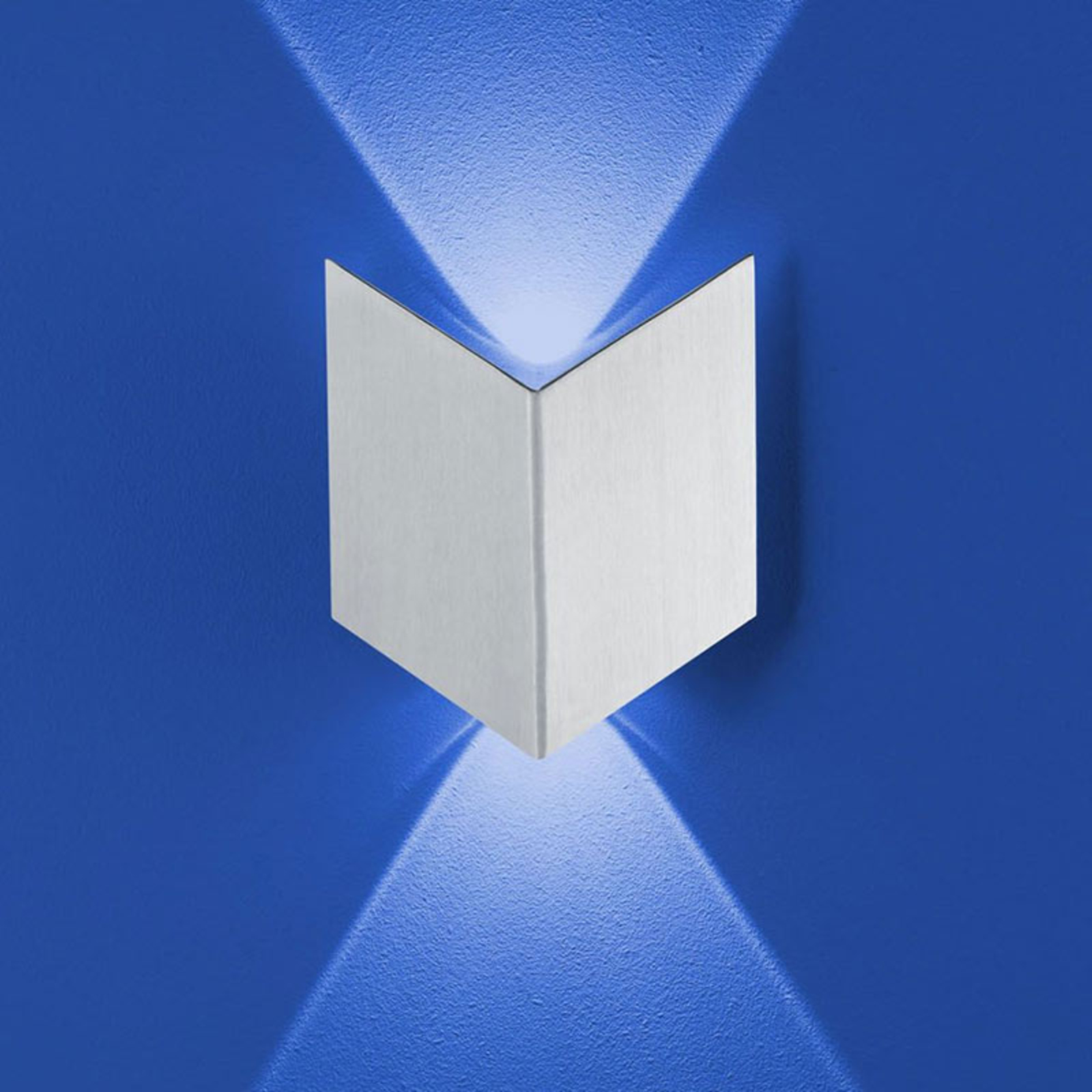 B-Leuchten Prince wall light IP54, folded look, for Living / Dining Room, aluminium, 2 W, energy efficiency: A+, W: 18 cm, H: 18.5 cm
