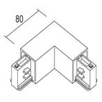 Ivela esquina 90° tierra exterior para LKM Quadro, negro