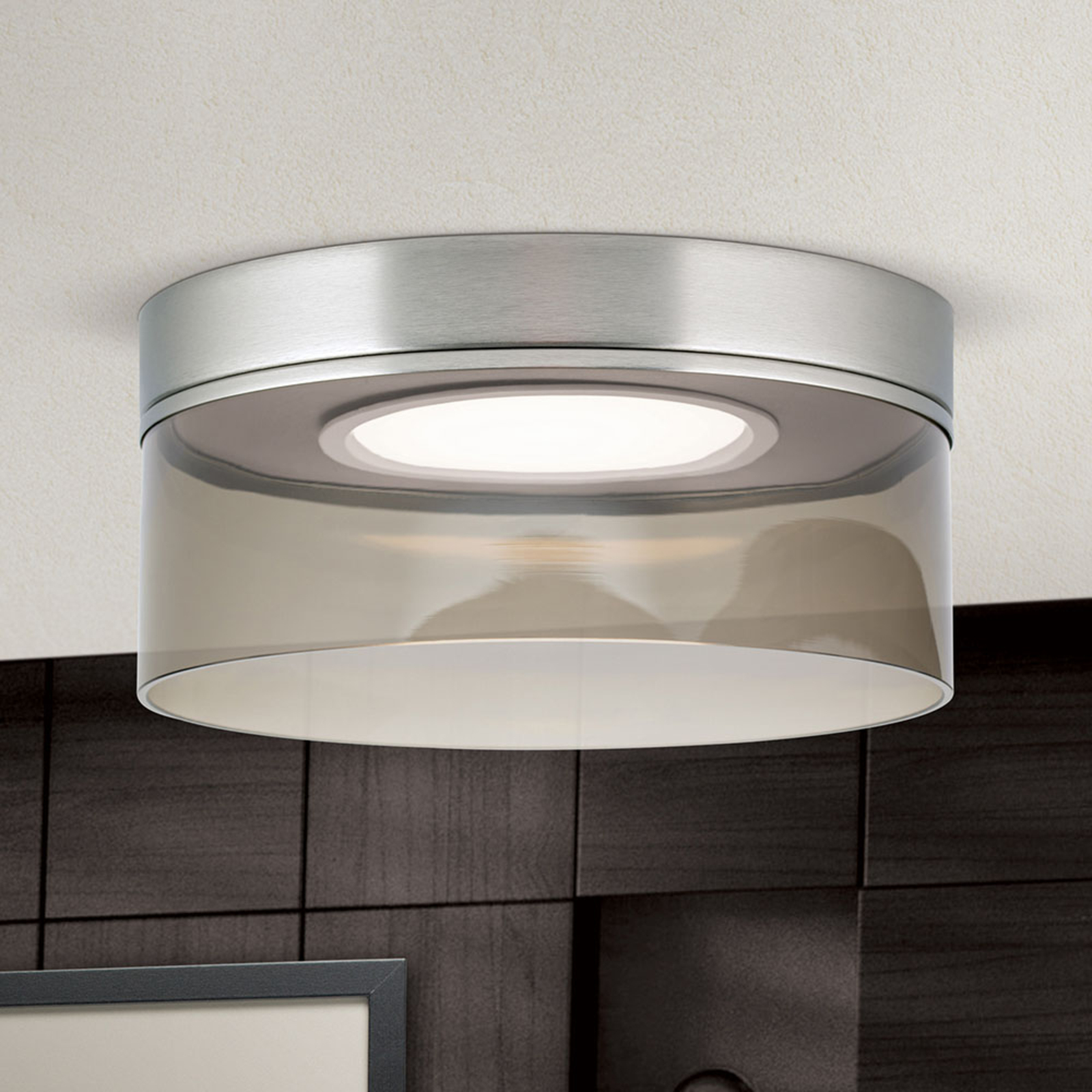 LED plafondlamp Francis mat nikkel