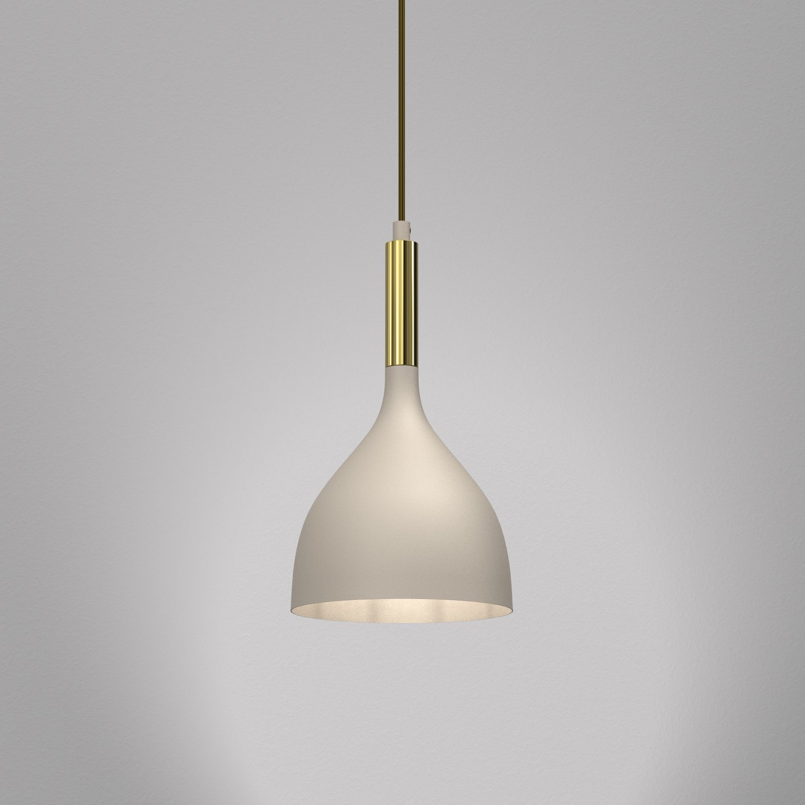 Noak hanglamp, 1-lamp, beige/goud, staal