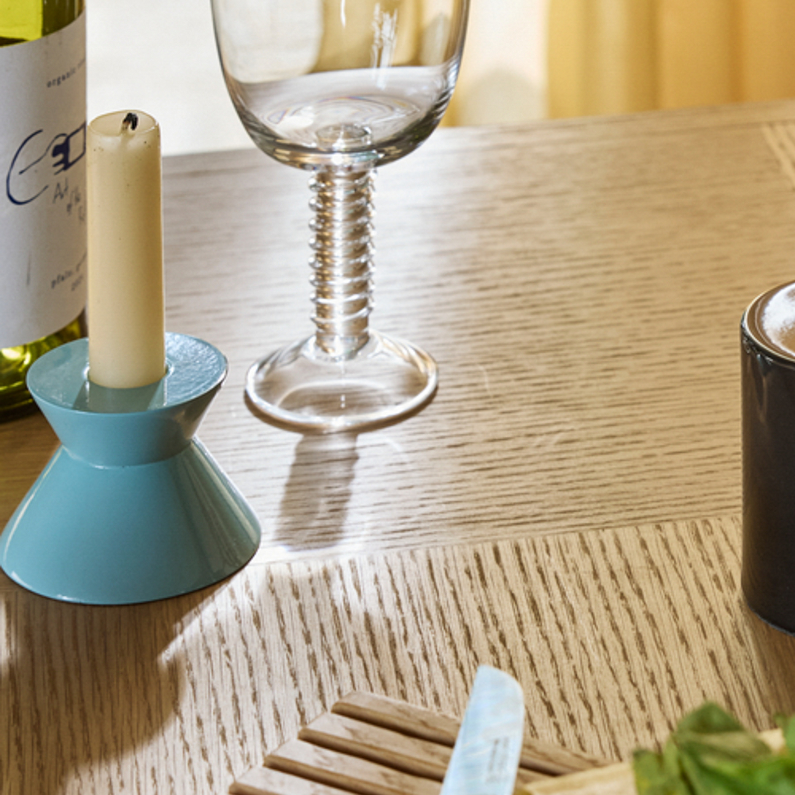 Portavelas doble azul, Ø 8 cm - Hübsch