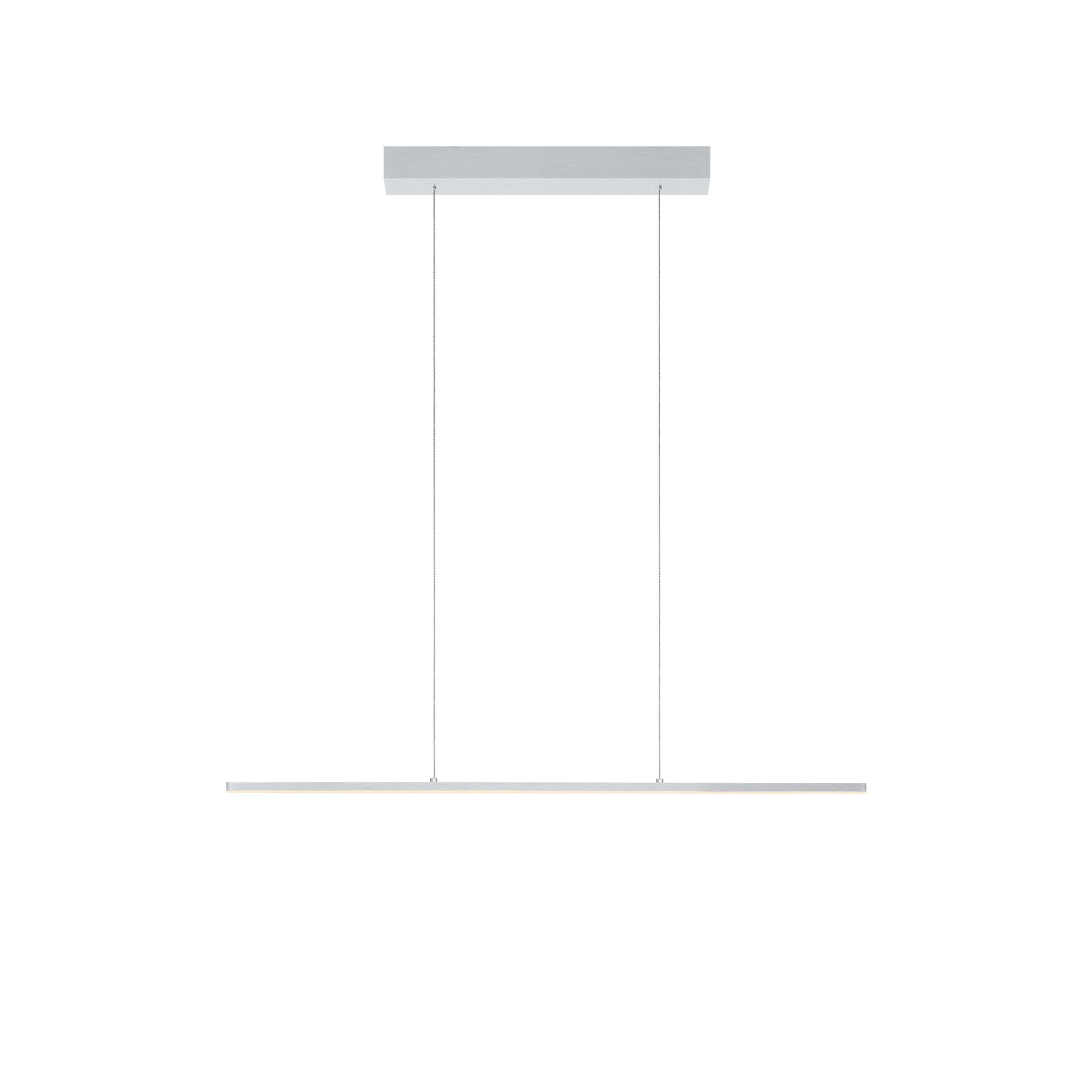 Candeeiro suspenso LED Quitani Margita, comprimento 88 cm, prateado