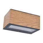 Gemini LED outdoor wall lamp wood look width 14 cm