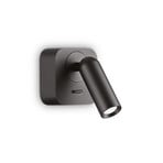 Ideal Lux LED-veggspot Bean, svart, bredde 7 cm metall