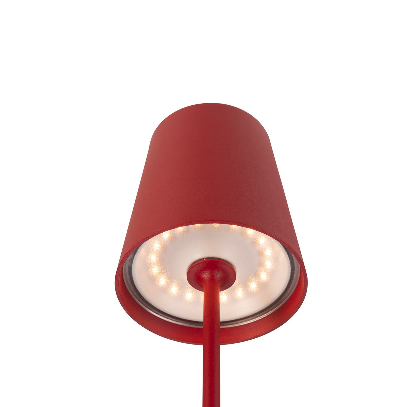 SLV LED-laddningsbar lampa Vinolina Two, röd, aluminium, Ø 11 cm, IP65, CCT