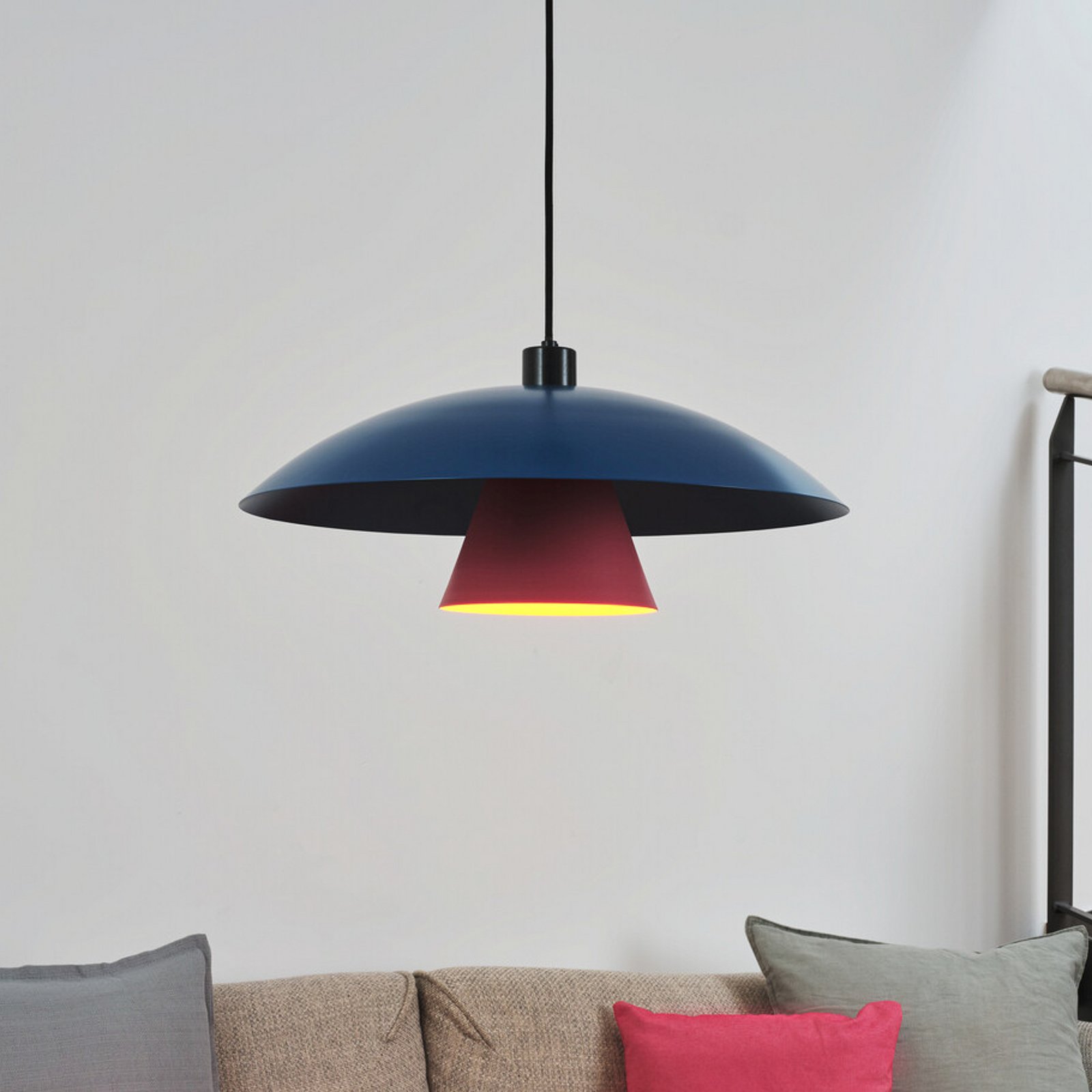 OSRAM hengelampe Decor Flying Mushroom blå/rosa, stål, E27