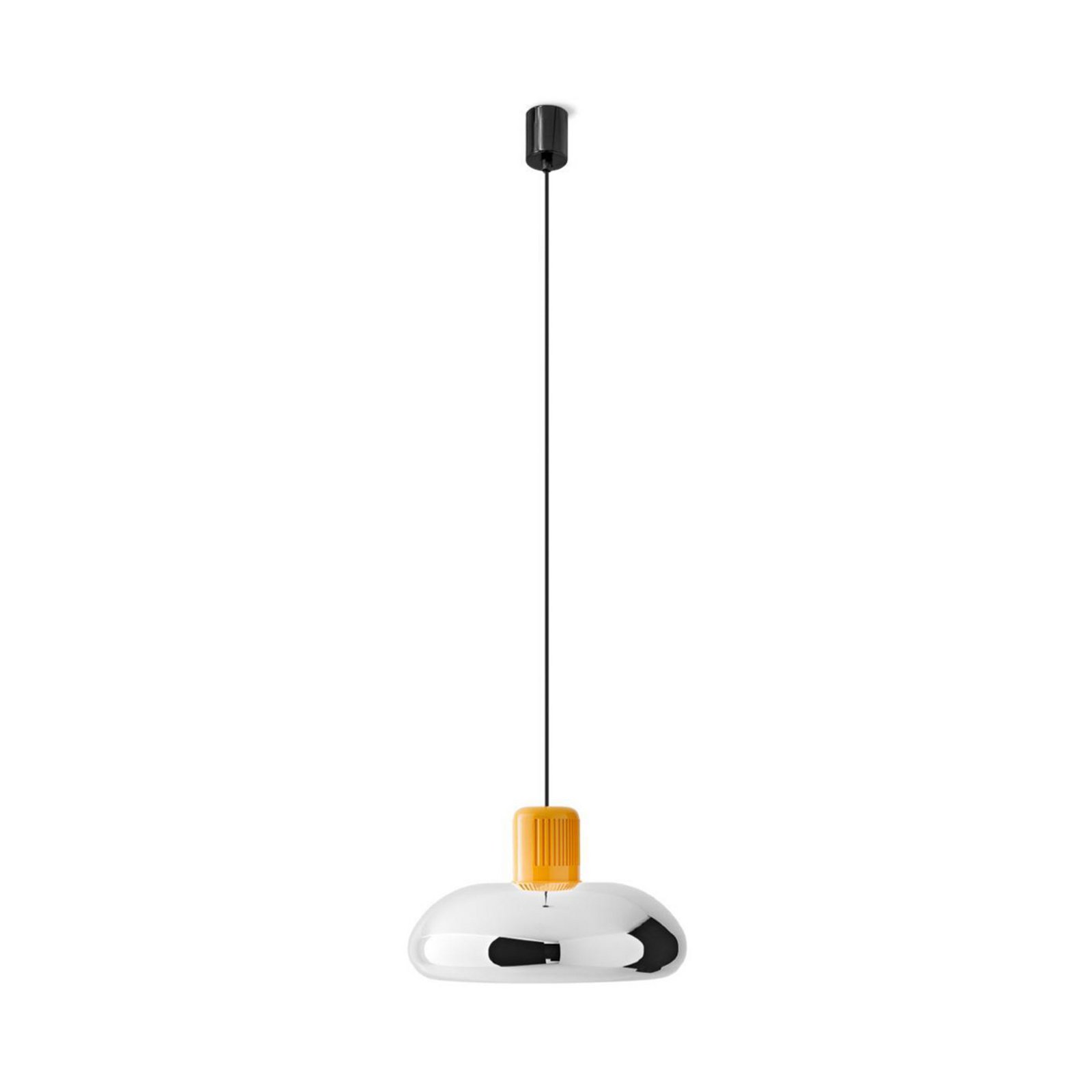 Stilnovo LED-hængelampe Trepiù, krom/gul, Ø 40 cm