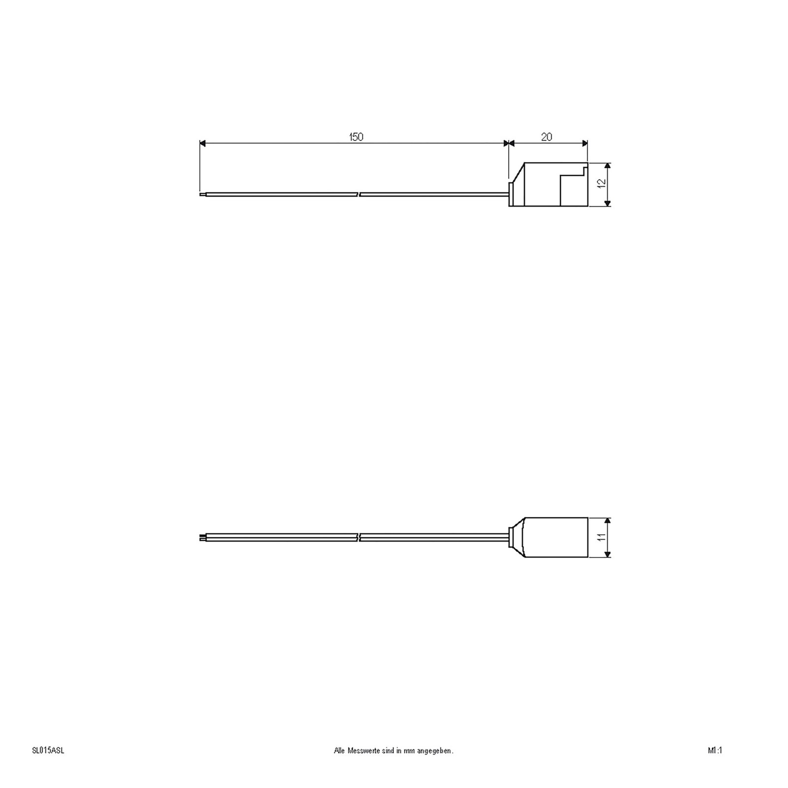 Aansluitkabel voor Bordo-serie, lengte: 15 cm