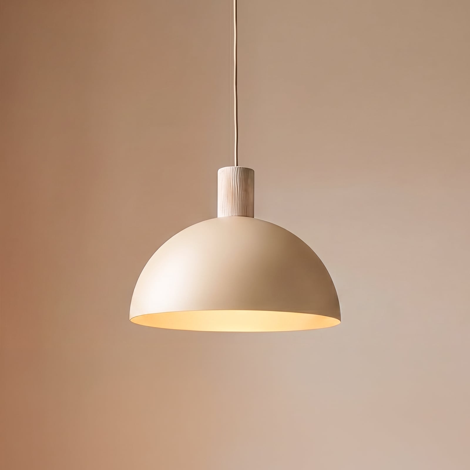 Lampada a sospensione Oslo, color sabbia, metallo, Ø 34 cm, E27